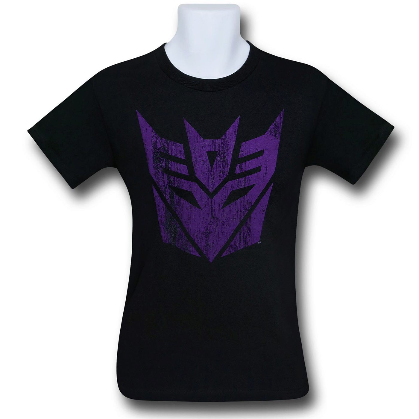 Transformers Decepticon Distressed Symbol Black T-Shirt, Black
