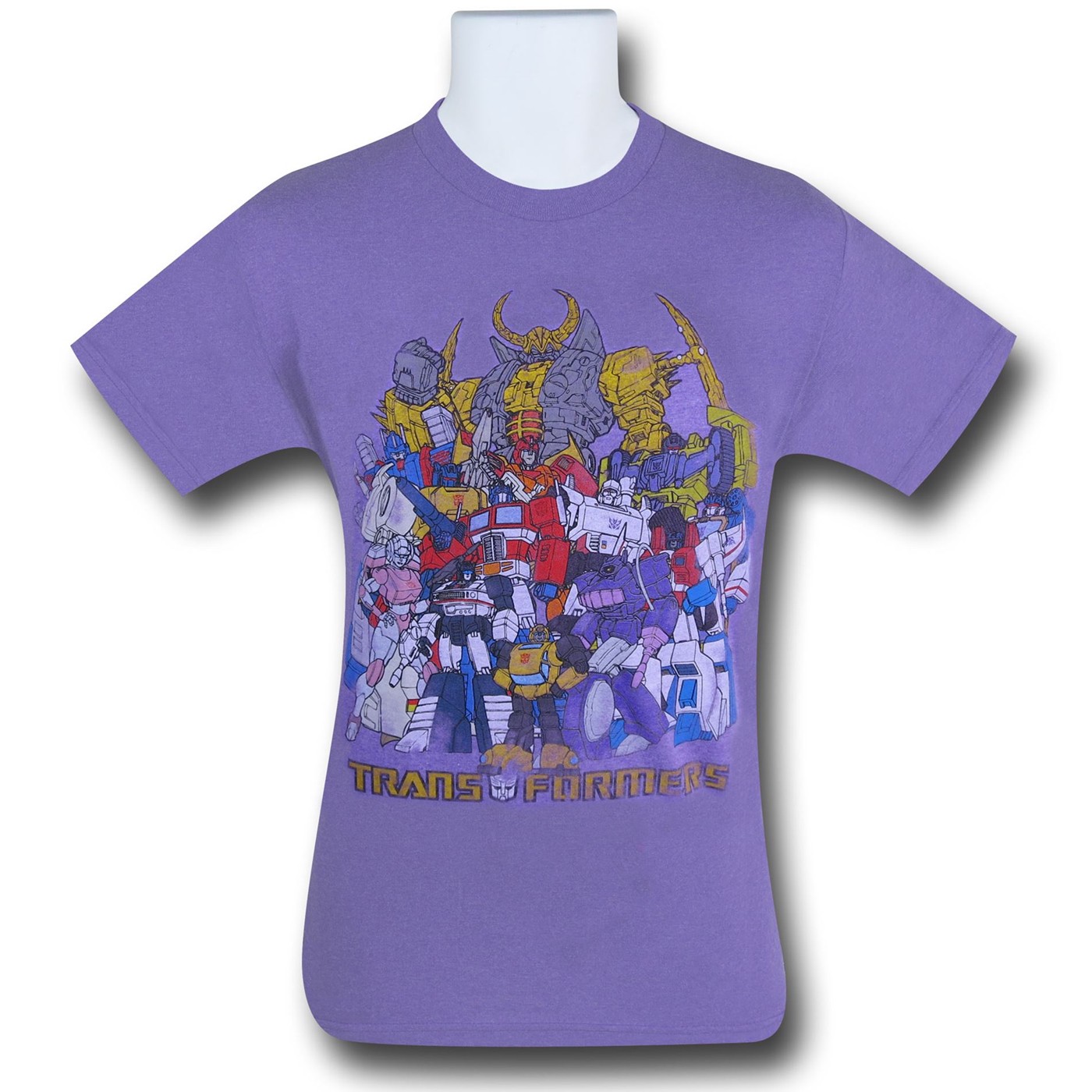 Transformers Group on Purple T-Shirt, Purple