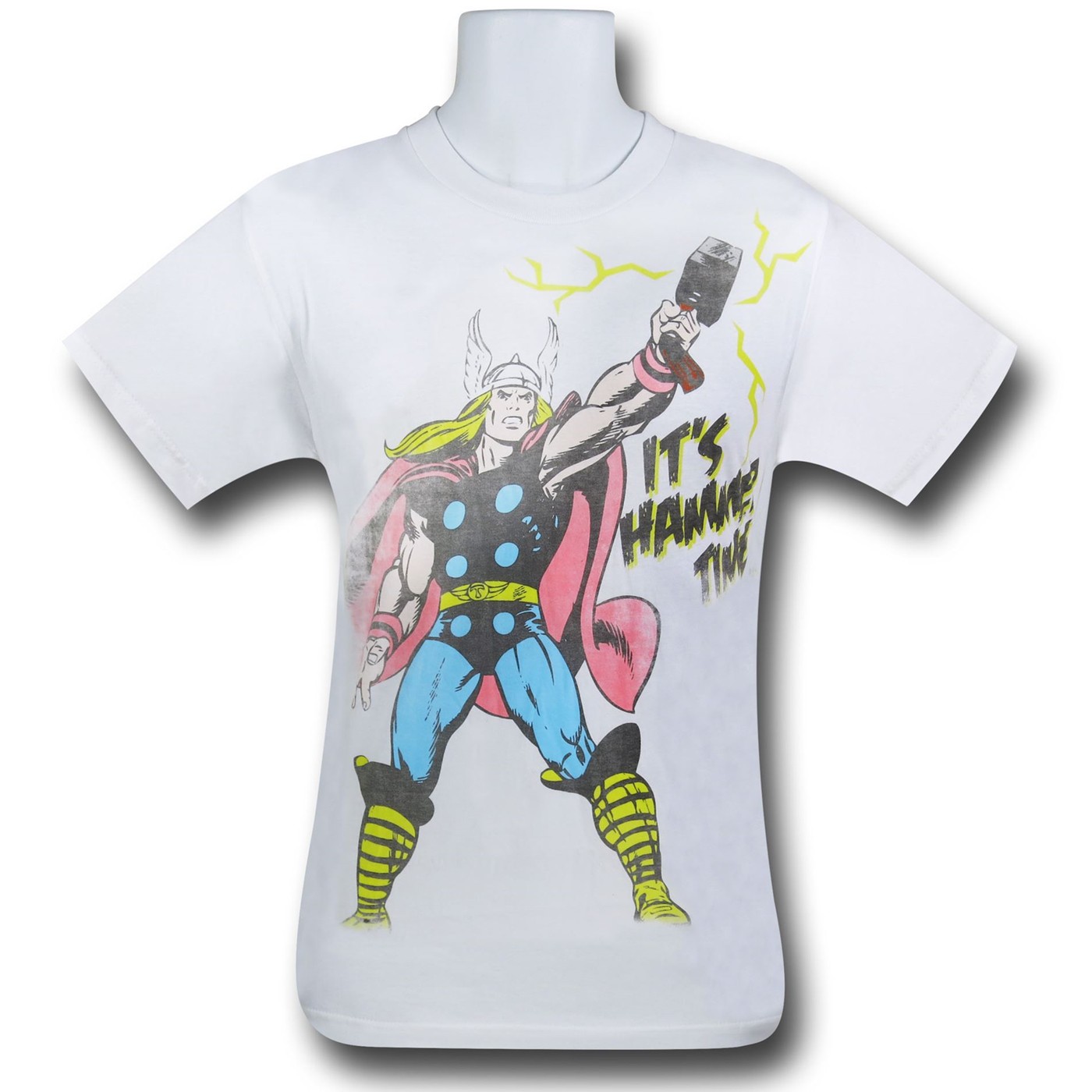 Thor Hammer Time Distressed T-Shirt, White