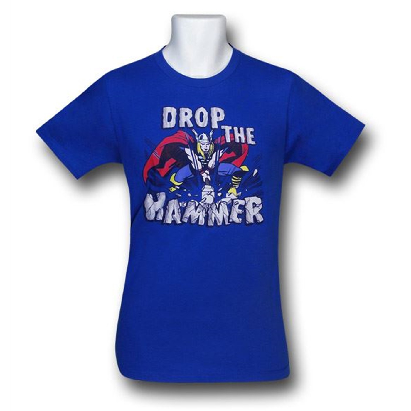 Thor Drop The Hammer 30 Single T-Shirt, Blue