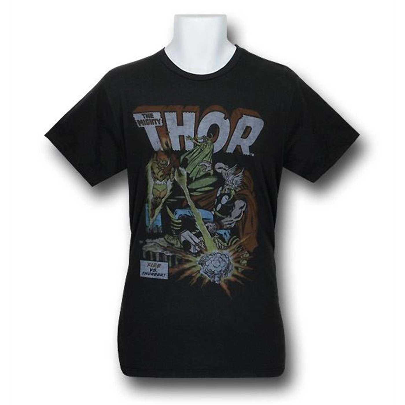 Thor Fire Vs Thunder Junk Food T-Shirt, Black