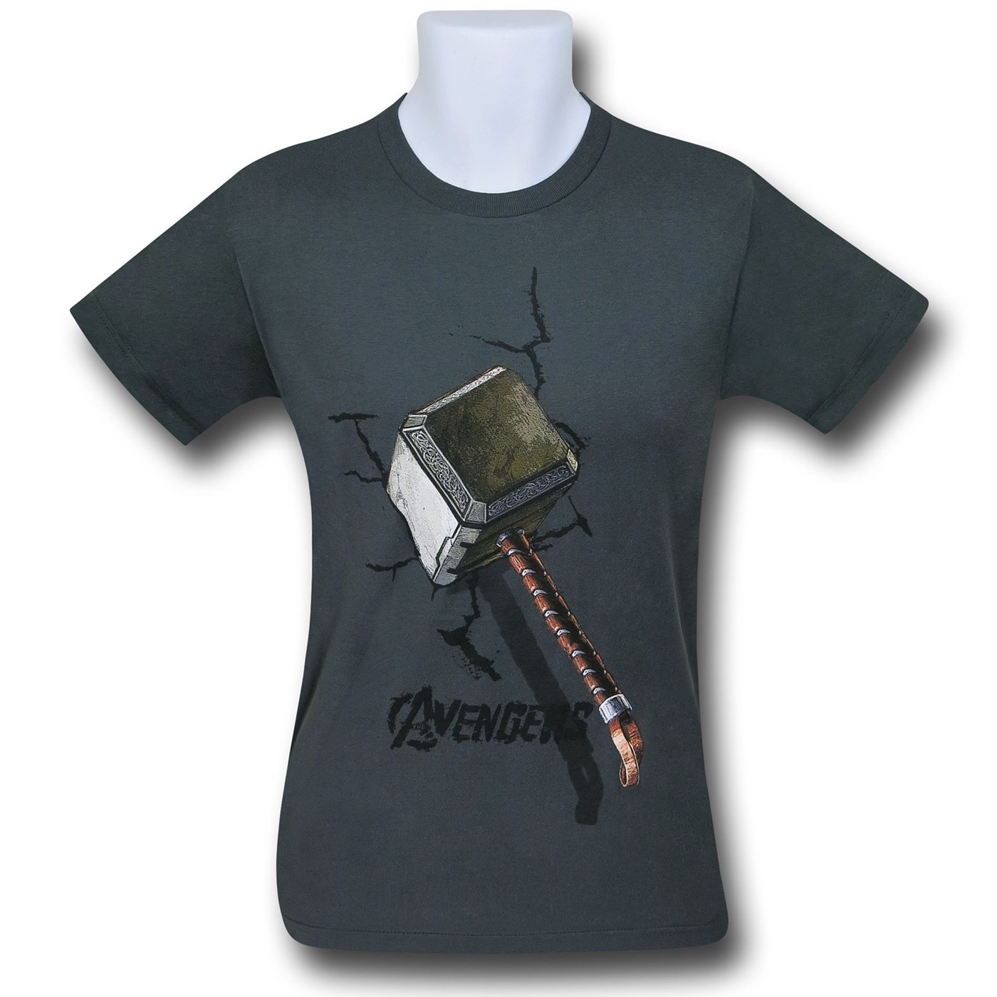 Thor Age of Ultron Hammer Impact 30 Single T-Shirt, Grey