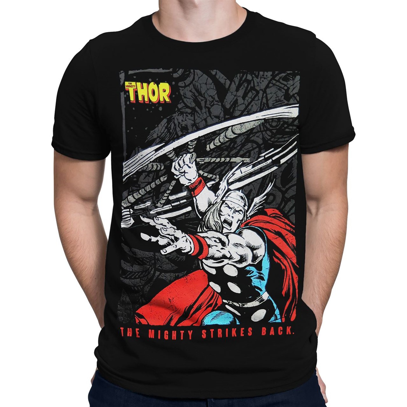The Mighty Thor Mjolnir Whirlwind Men's T-Shirt, Black