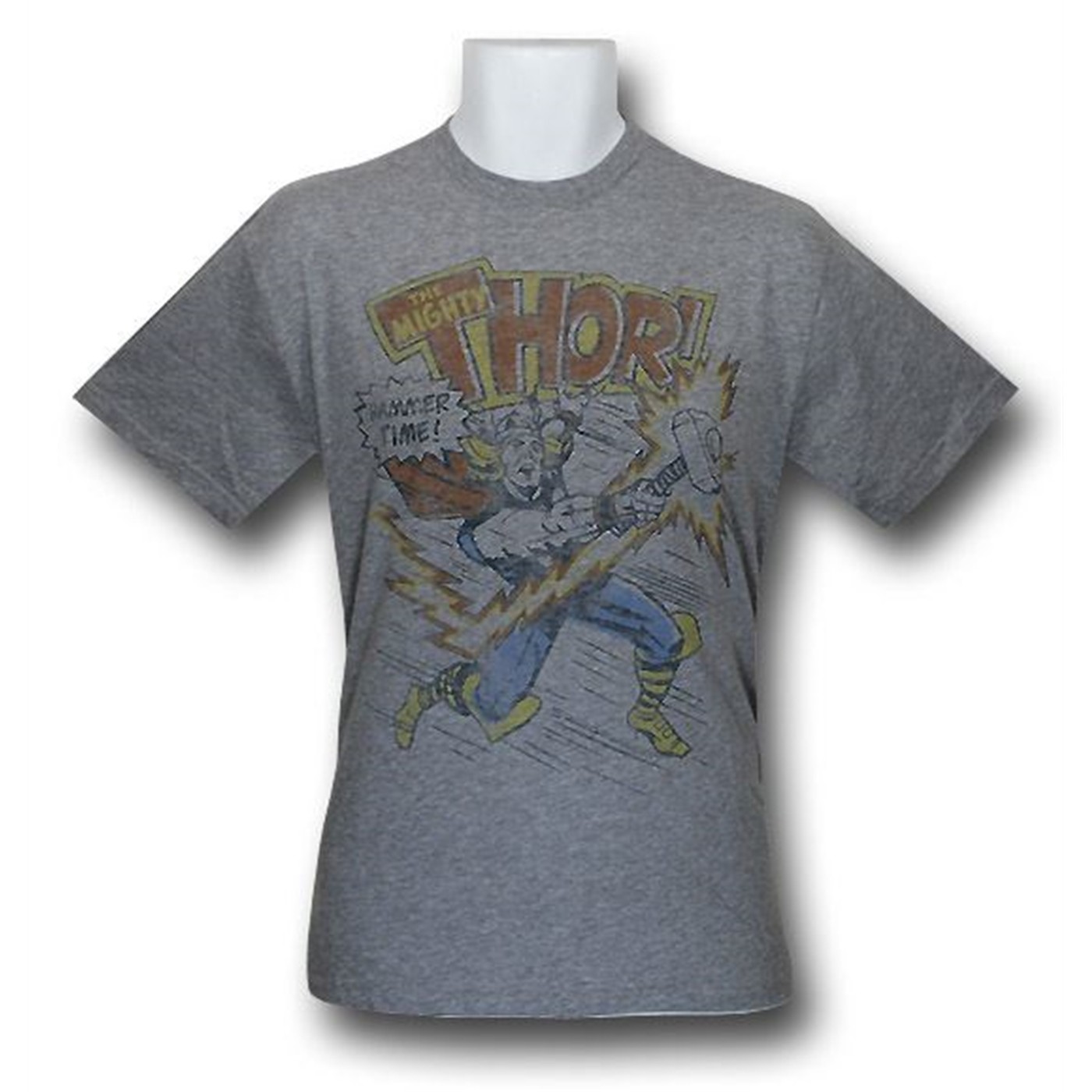 Thor Steel Hammer Hurl Junk Food T-Shirt, Grey