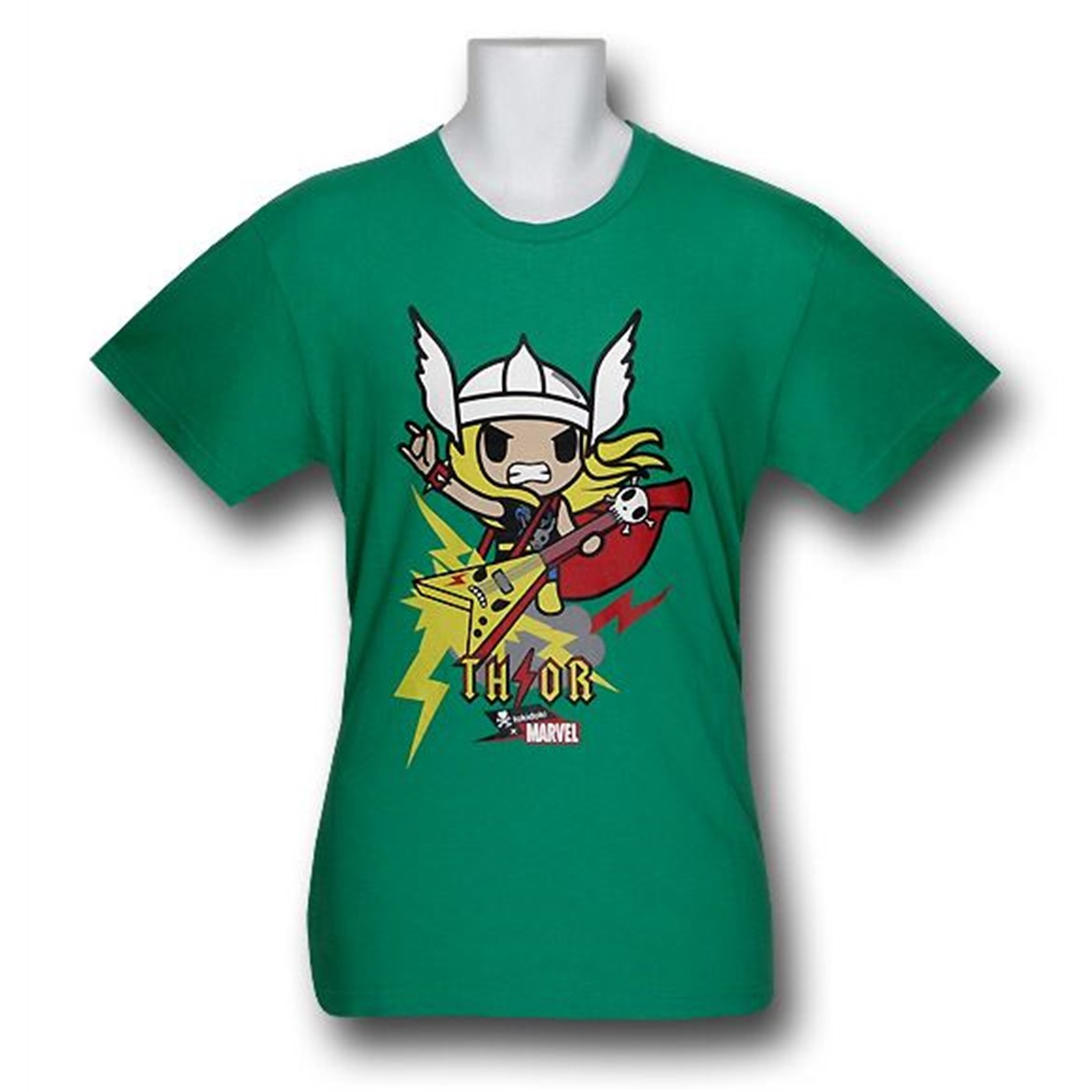Thor Tokidoki Metal Head Green T-Shirt, Green