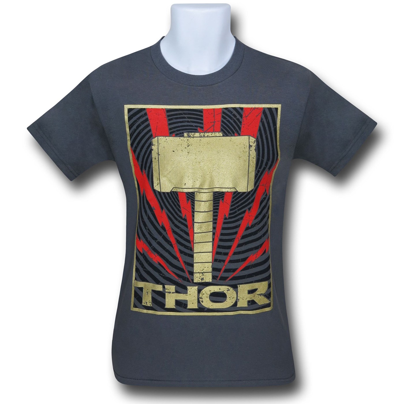 Thor Golden Hammer Charcoal T-Shirt, Grey