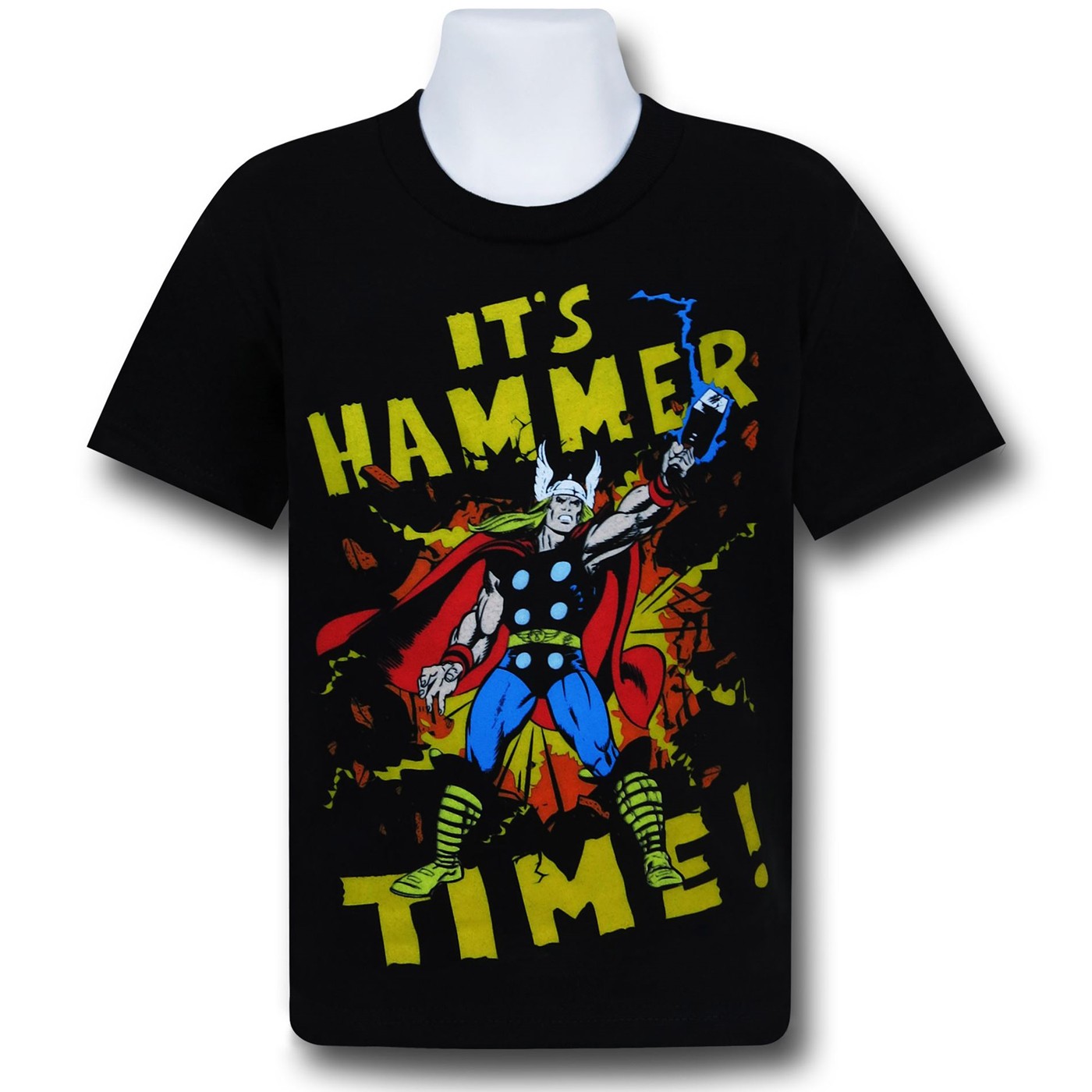 Thor Retro Hammer Time Boys T-Shirt, Black
