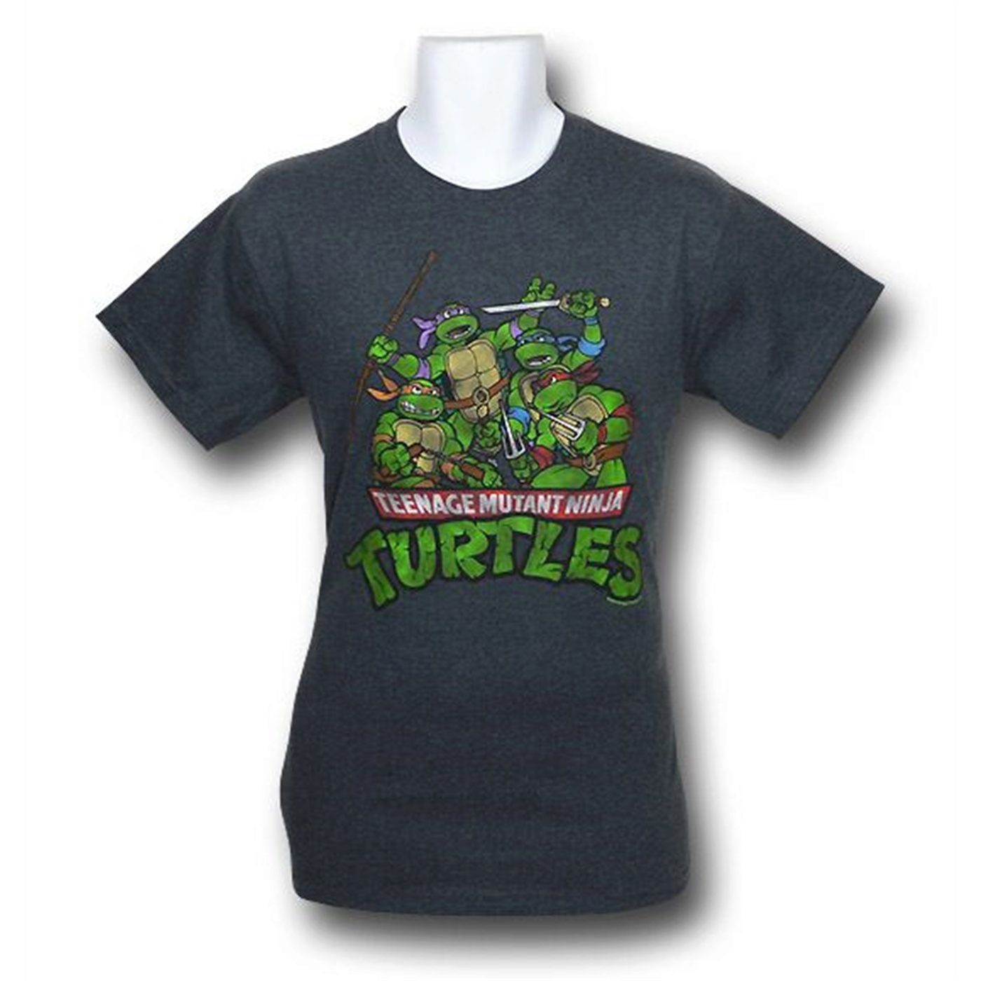 TMNT Action Pose & Logo T-Shirt, Grey