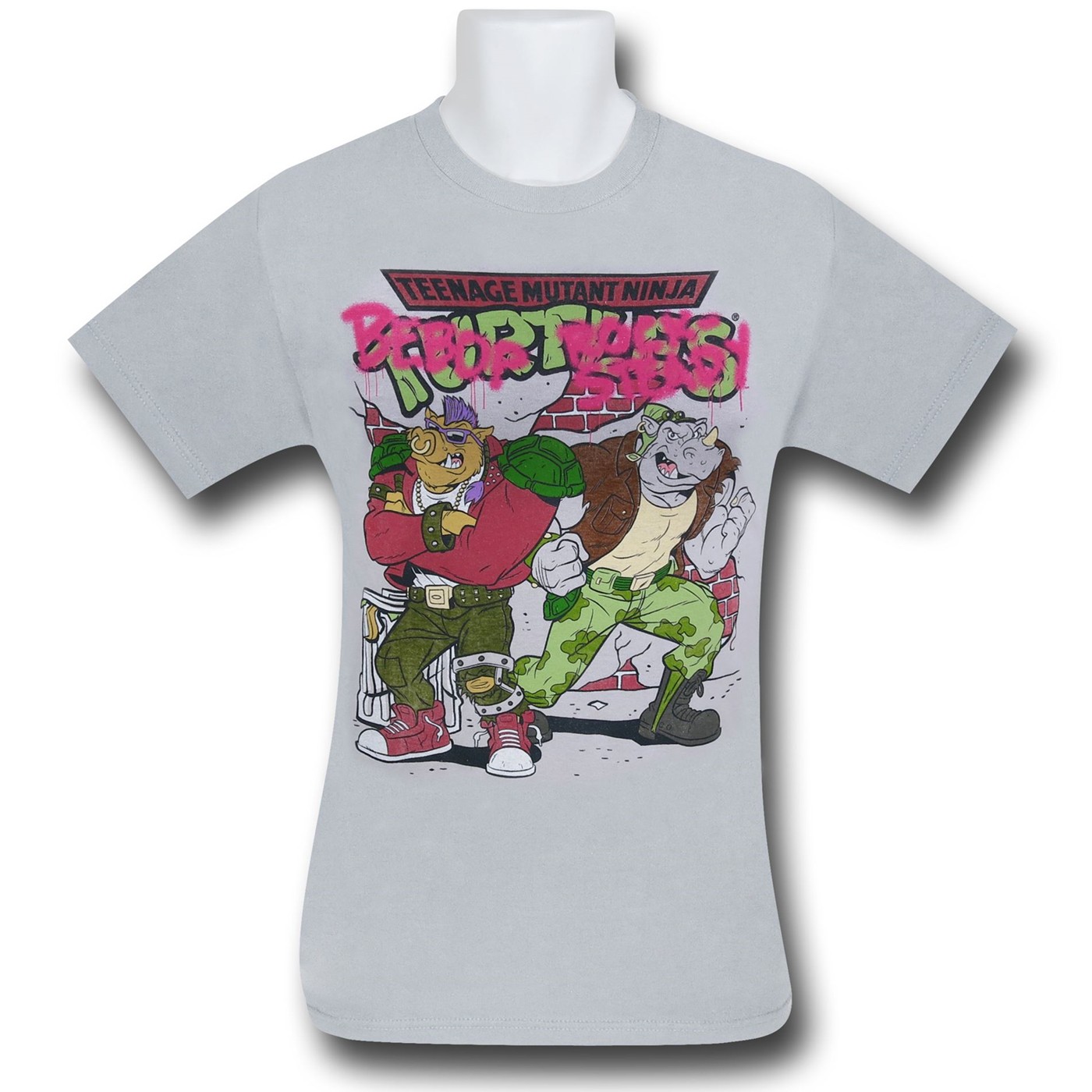 TMNT Bebop & Rocksteady on Grey T-Shirt, Grey
