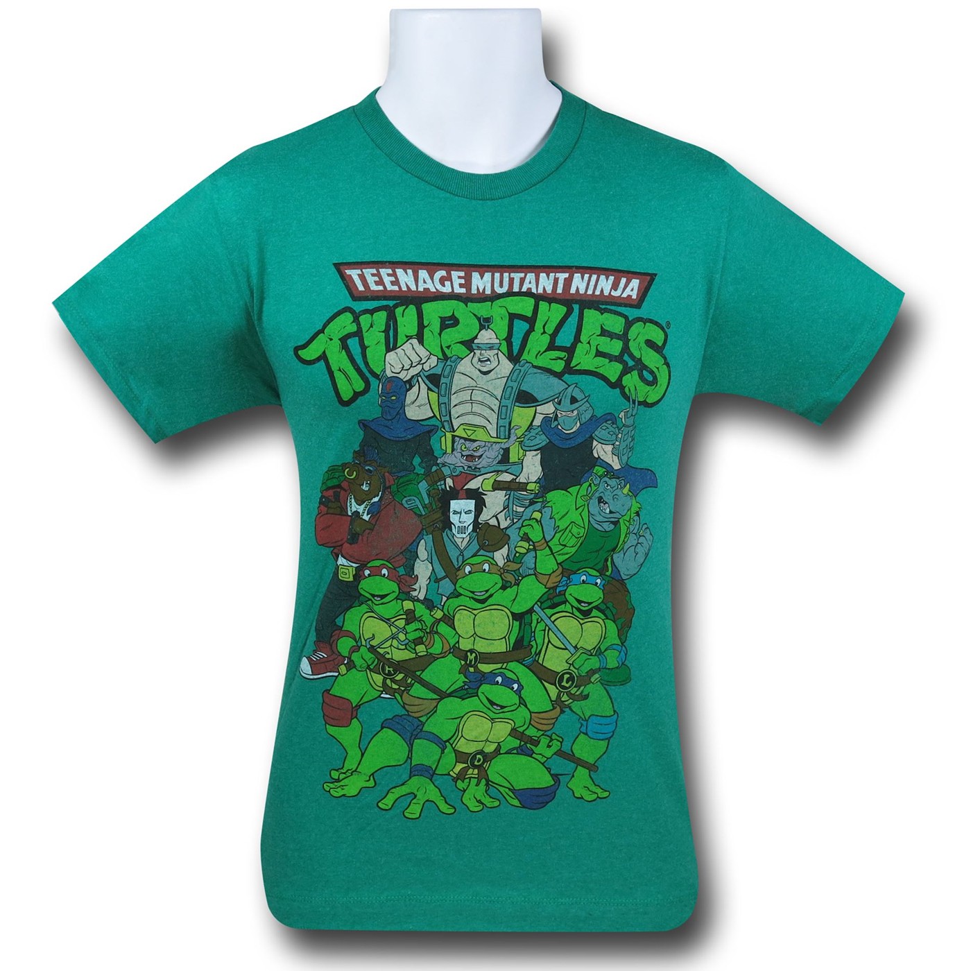 TMNT Big Group on Green T-Shirt, Green