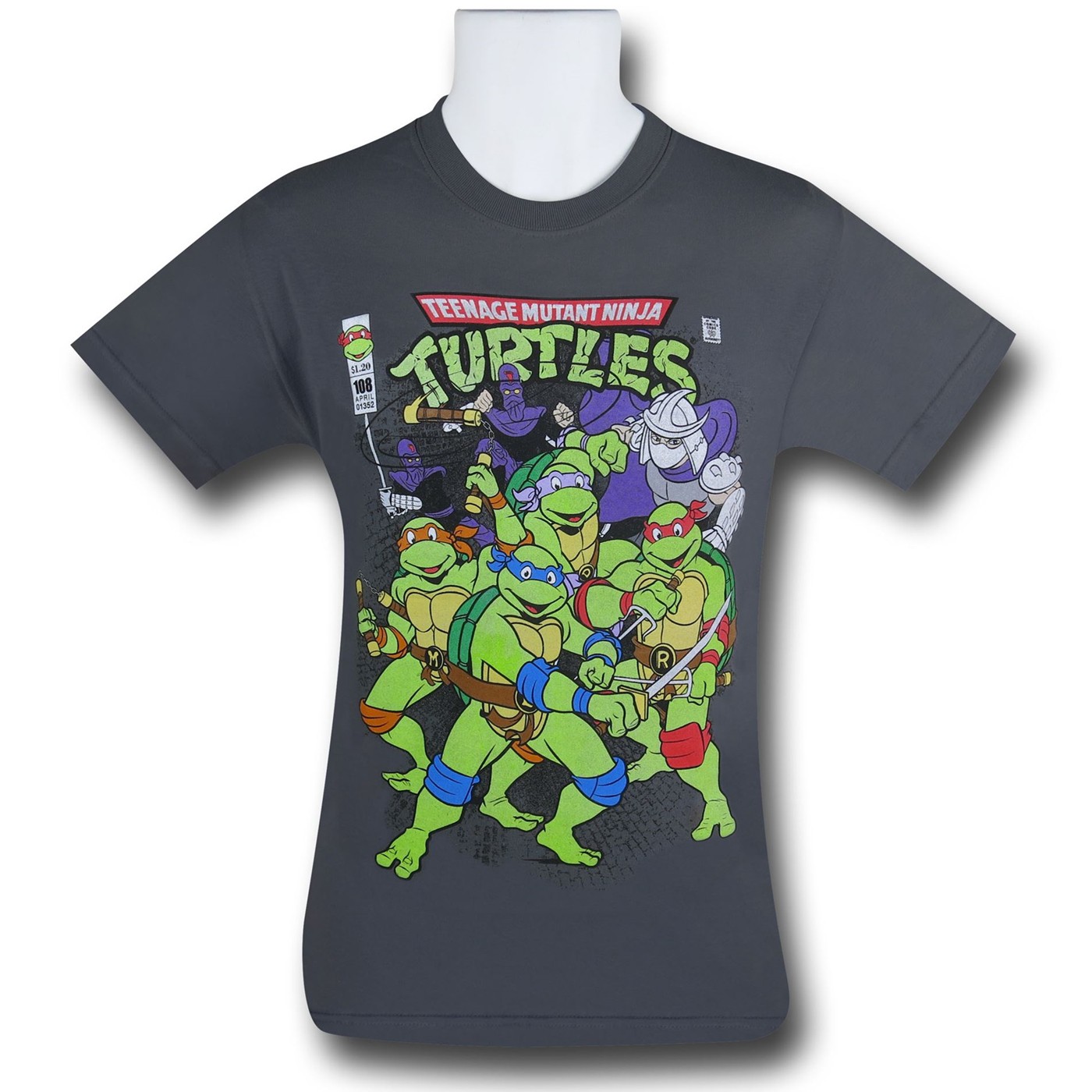 TMNT Bodacious Battle T-Shirt, Grey