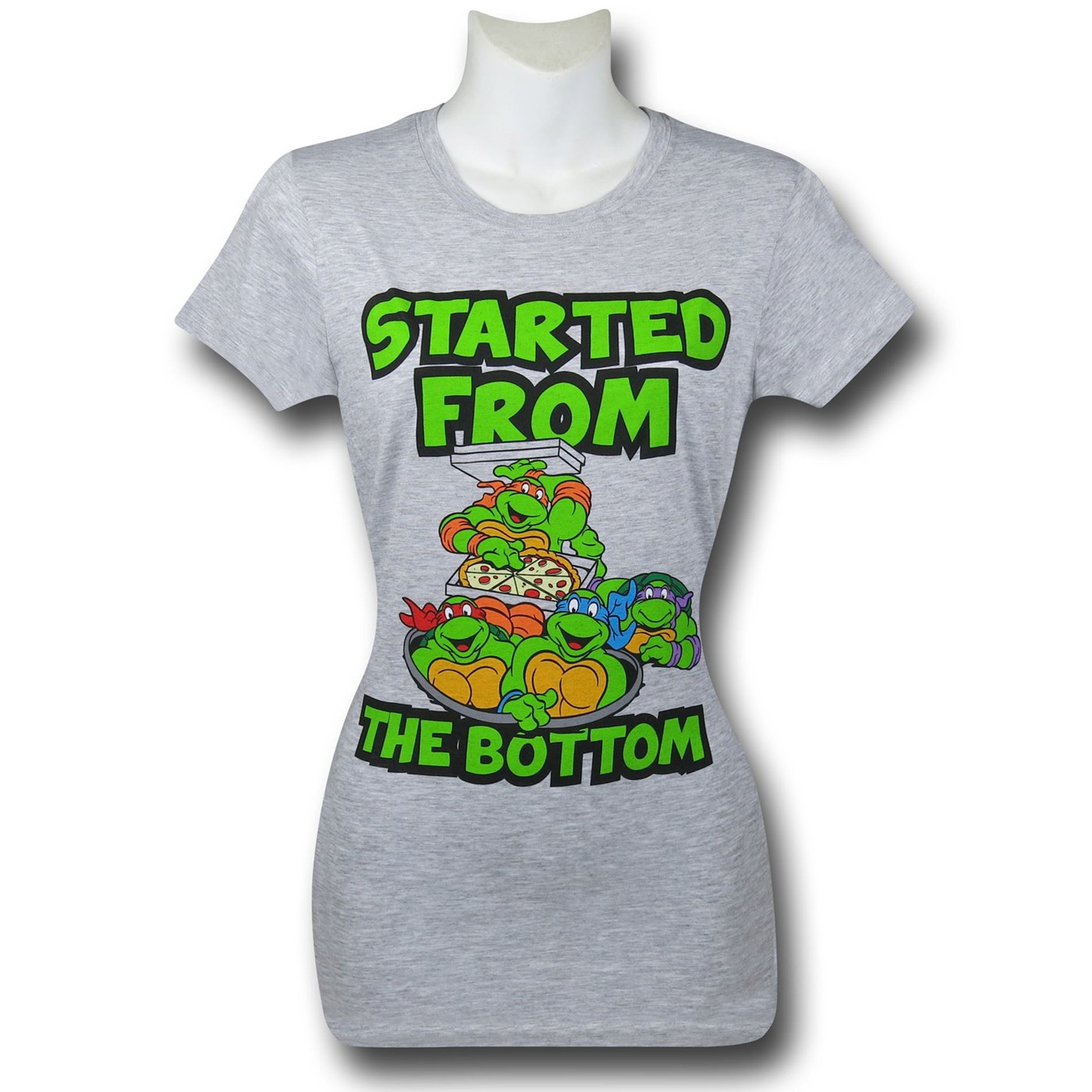 TMNT Started From The Bottom Women's T-Shirt, Grey