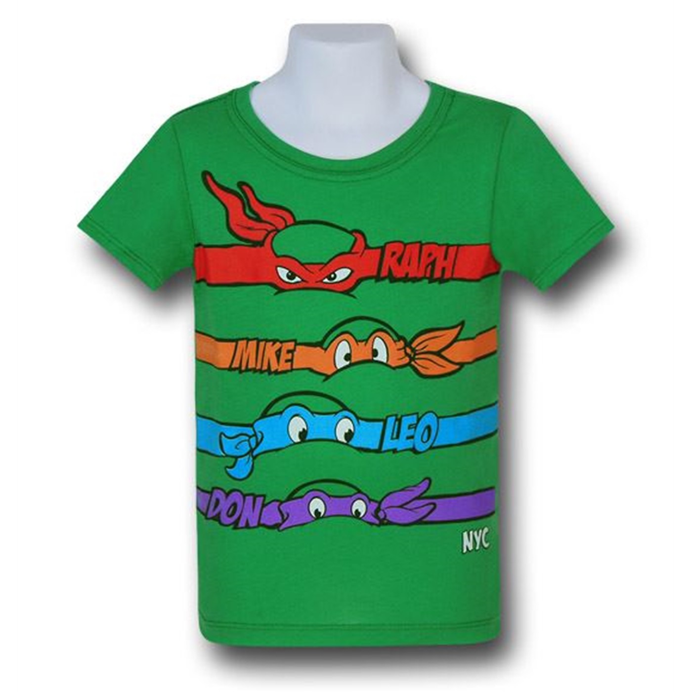 TMNT Character Bars NYC Kids 30 Single T-Shirt, Green