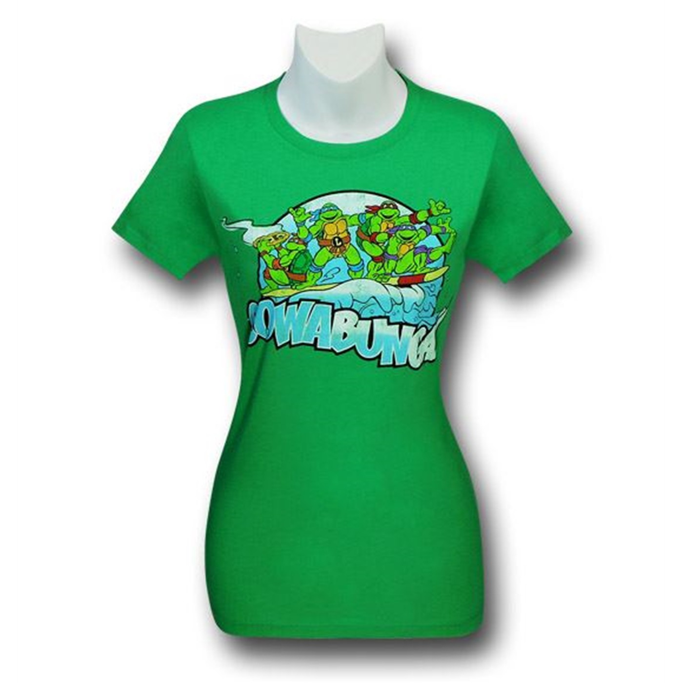 TMNT Cowabunga Green Juniors T-Shirt
