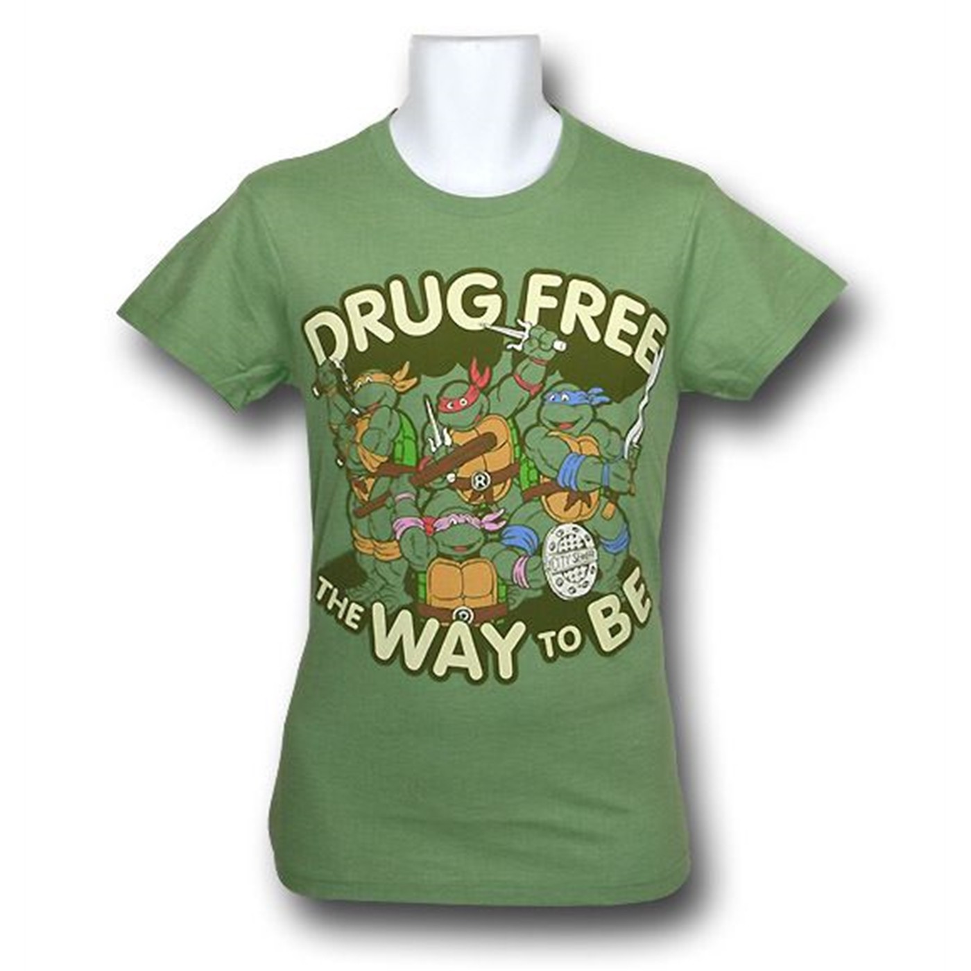 TMNT Drug Free (30 Single) T-Shirt, Green