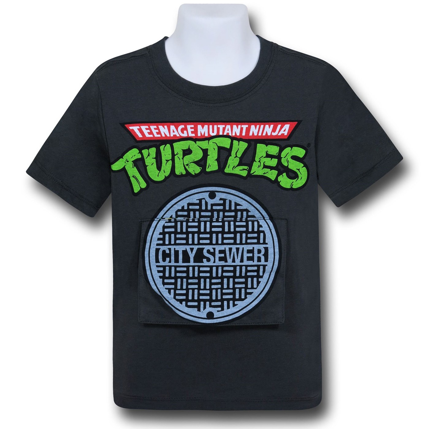 TMNT Sewer Flap Kids T-Shirt, Black