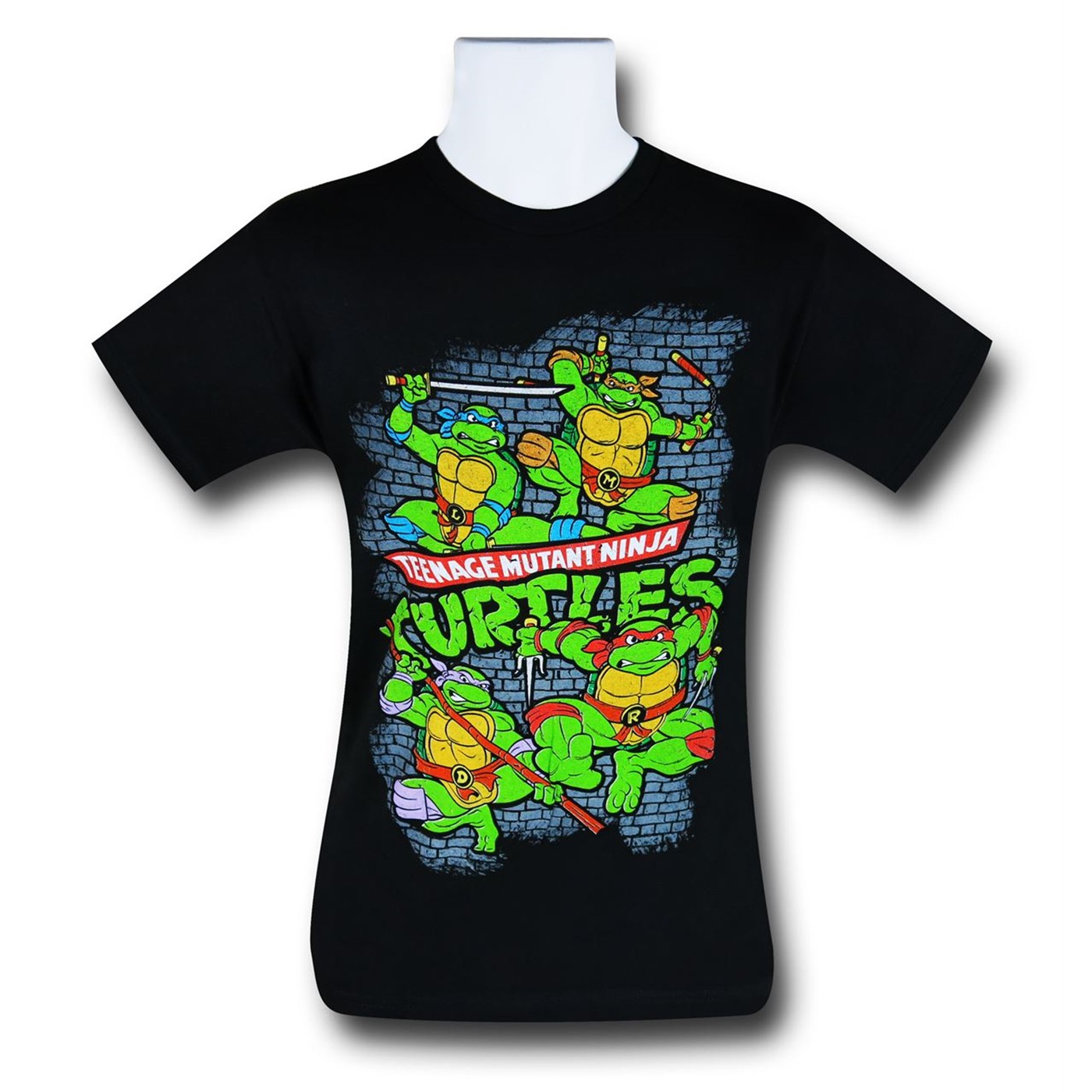 TMNT Group Leap T-Shirt, Black