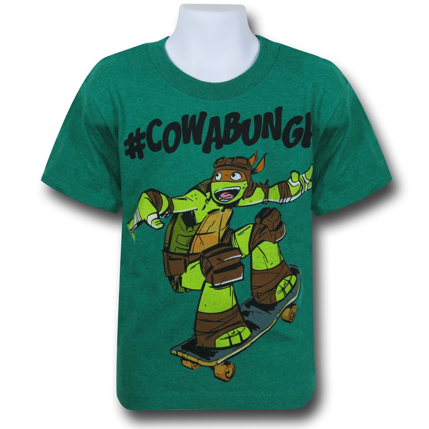 TMNT Hashtag Cowabunga Kids T-Shirt, Green