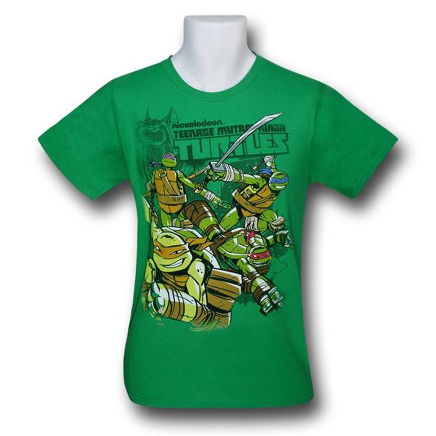 TMNT Kids Smiling Action Green T-Shirt, Green