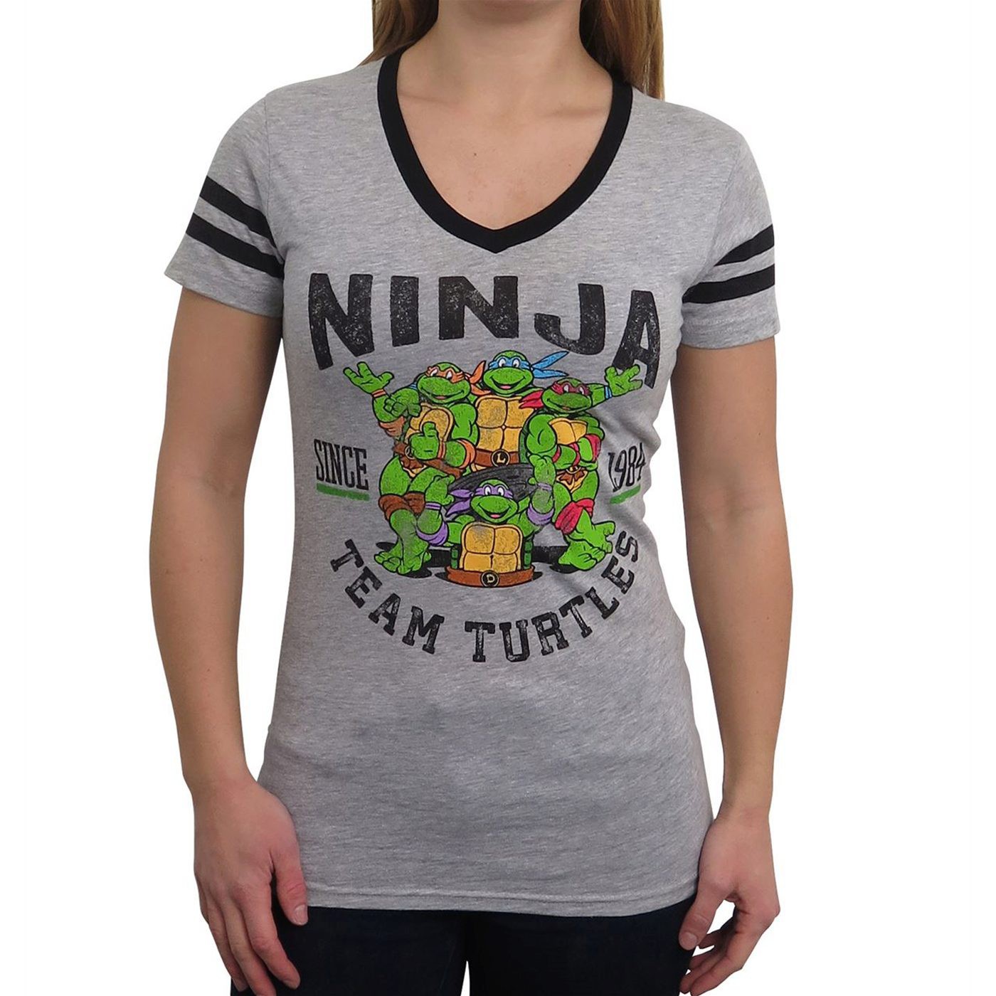TMNT Ninja Team Turtles Women's T-Shirt, Grey