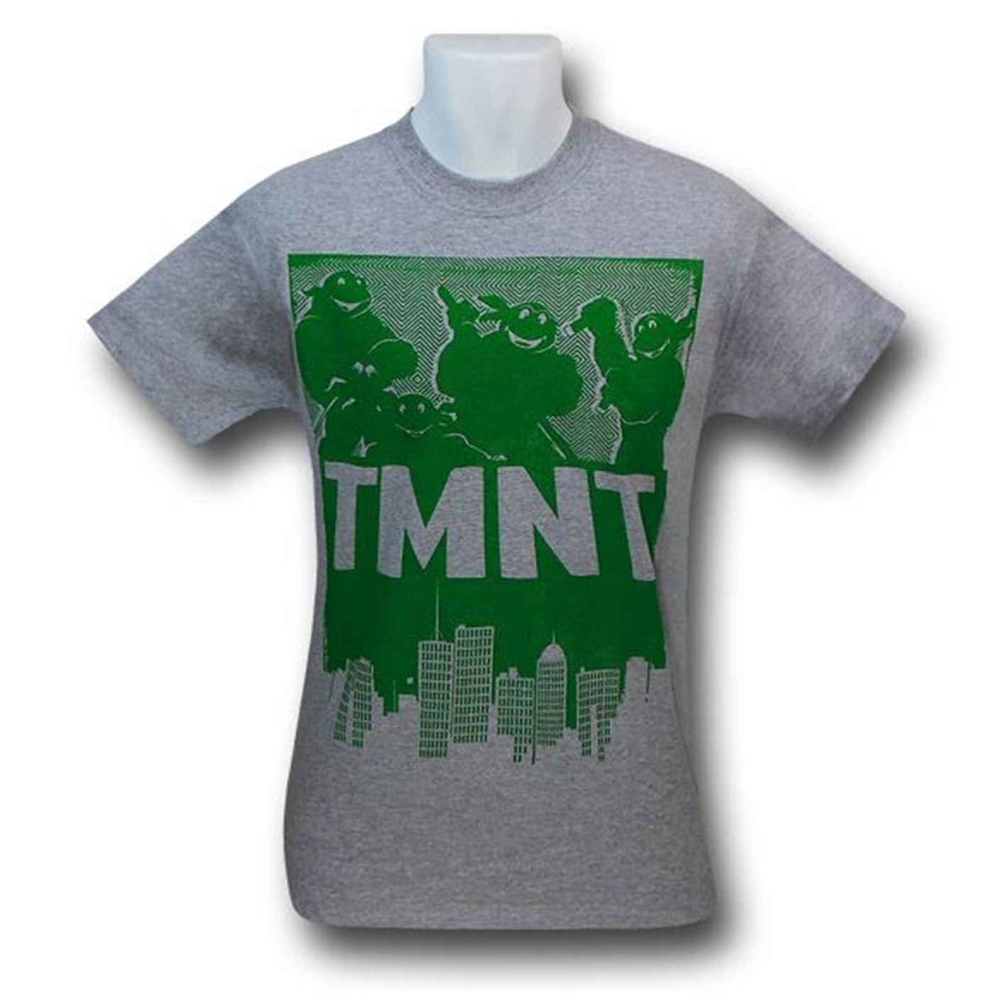 TMNT Silhouettes Over The City Grey T-Shirt, Grey
