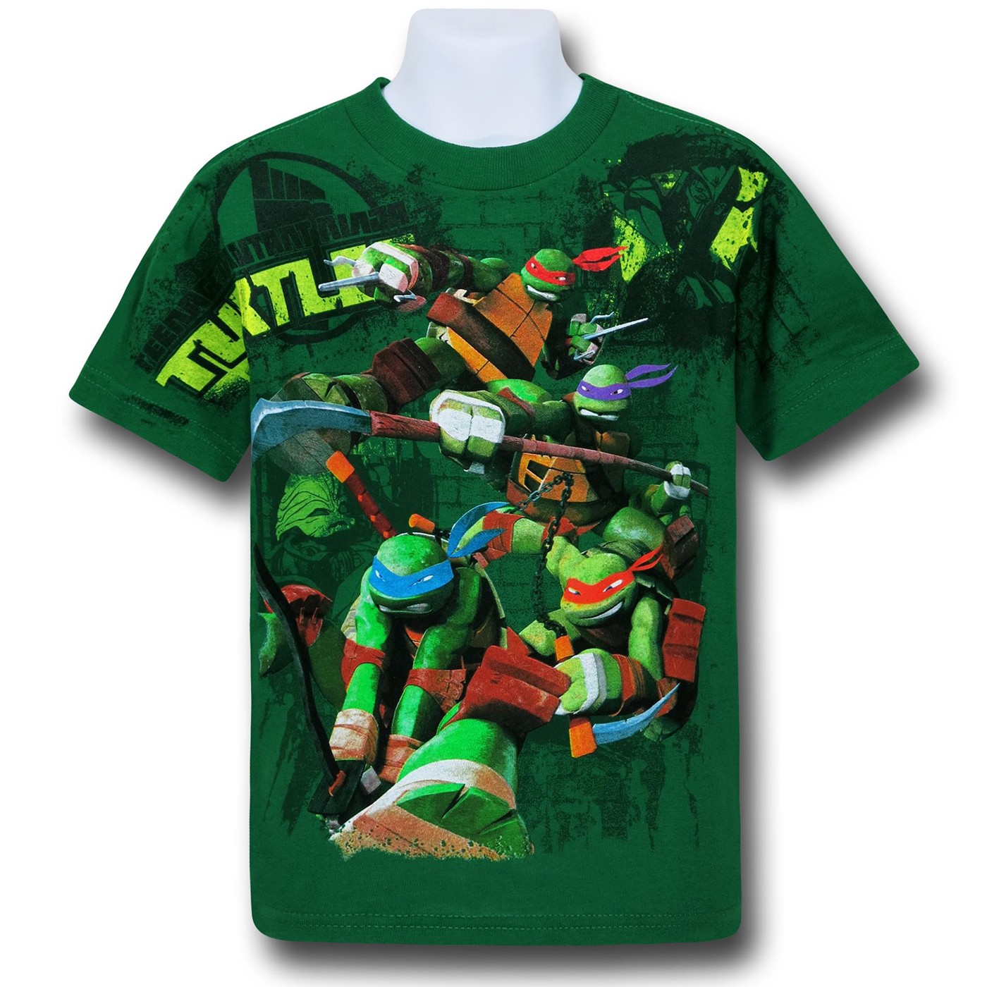 TMNT Sublimated Action Kids T-Shirt, Green