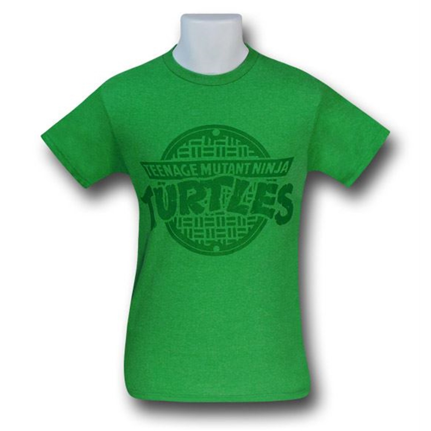TMNT Logo on Sewer Cover Green T-Shirt, Green