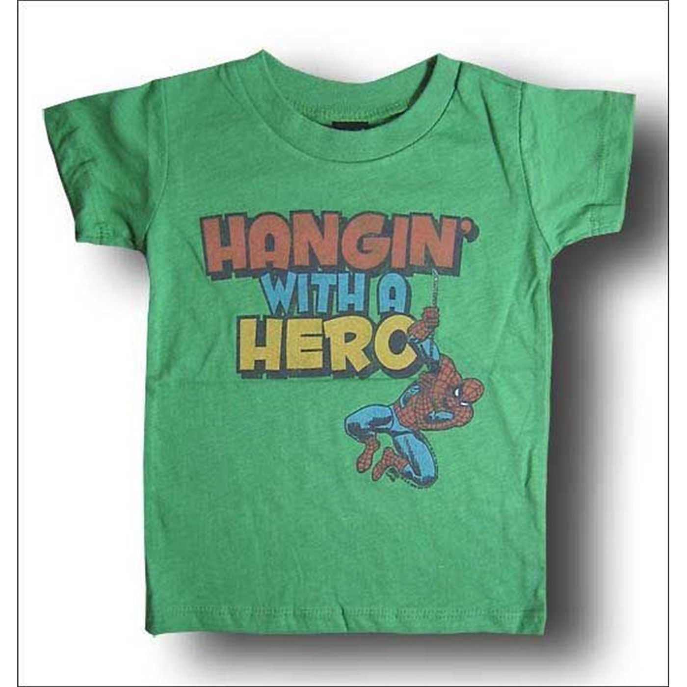 Spiderman Toddler Hanging with Hero T-Shirt by Junkfood, Green