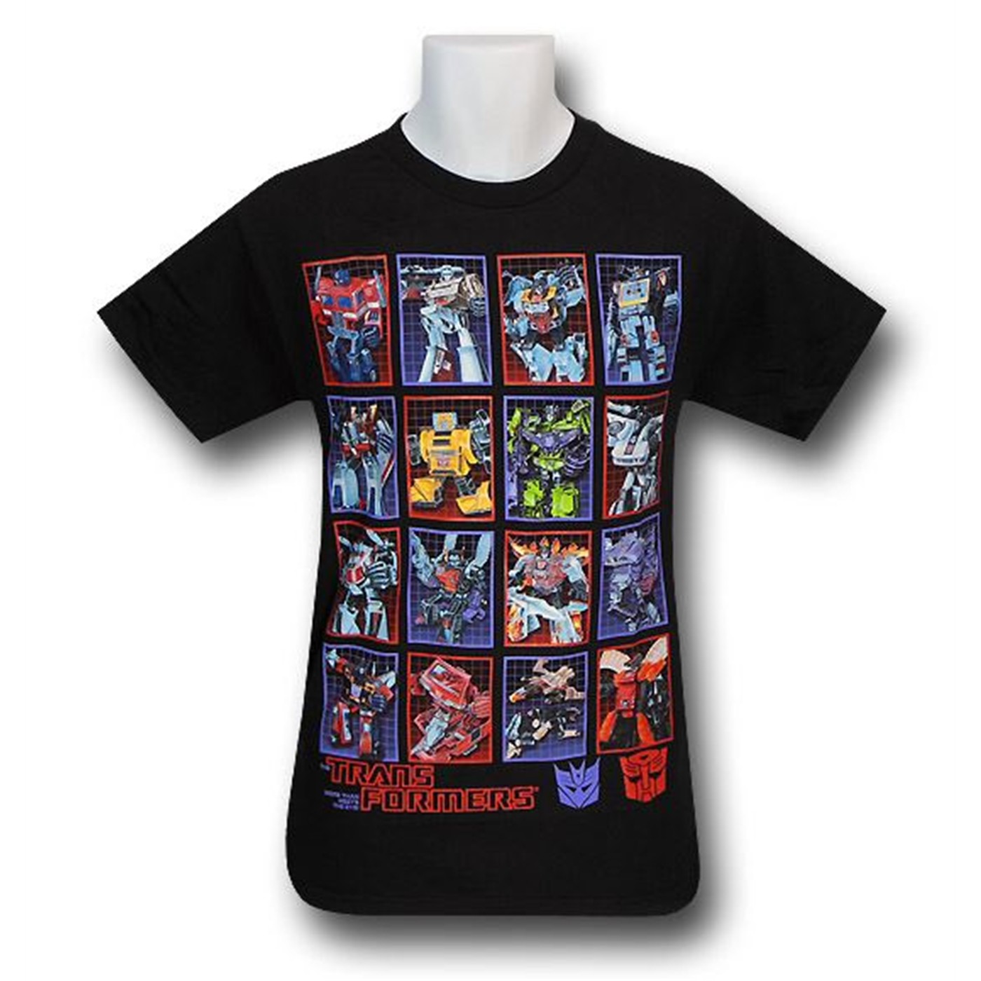 Transformers Cyber-Grid on Black T-Shirt, Black