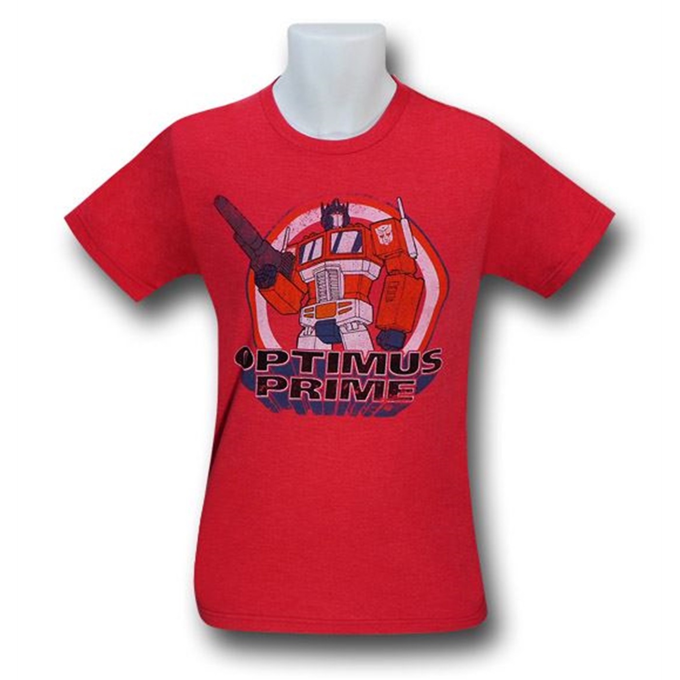 Transformers Distressed Optimus Red 30 Single T-Shirt, Red