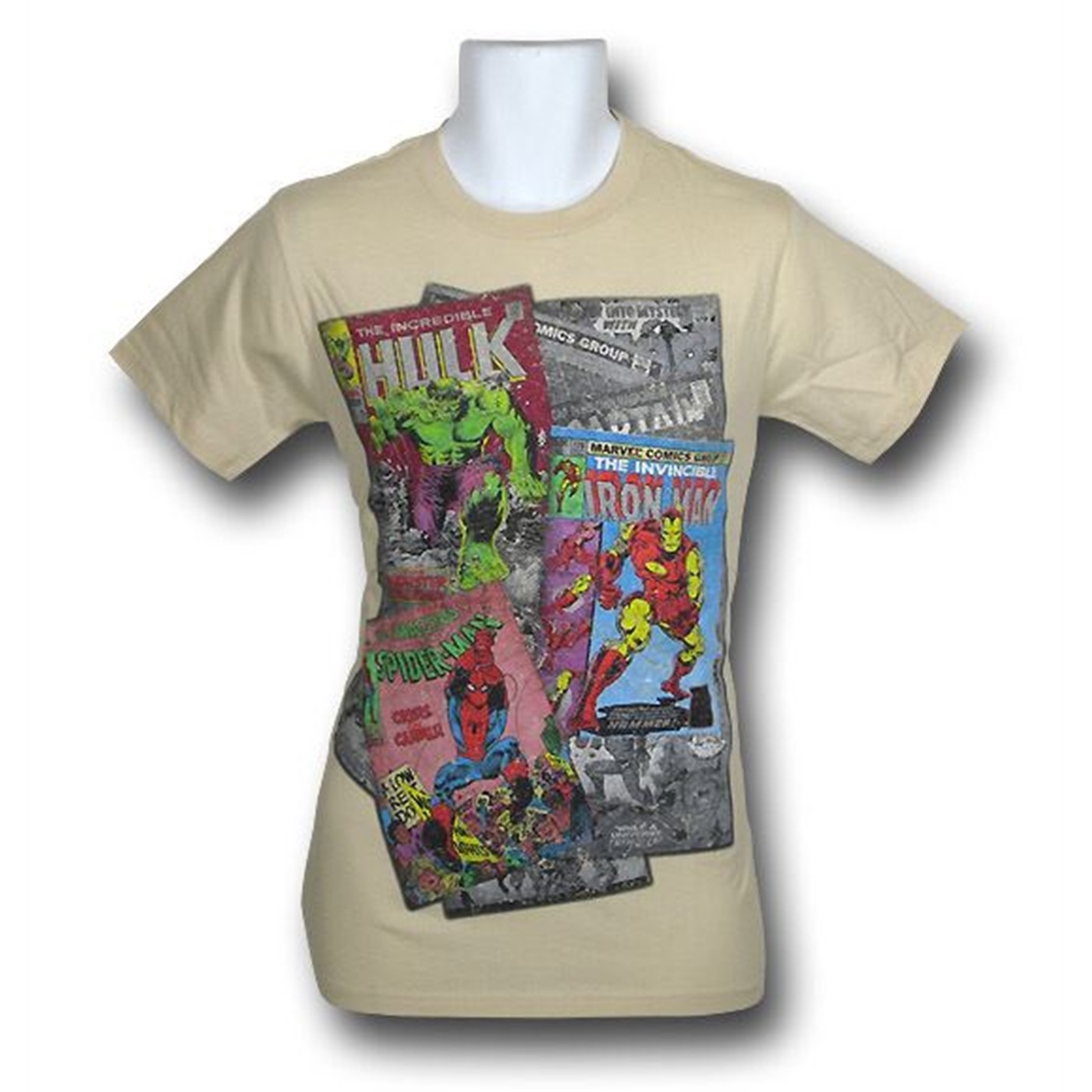 Marvel Comics Trio of Covers Cream T-Shirt, Black