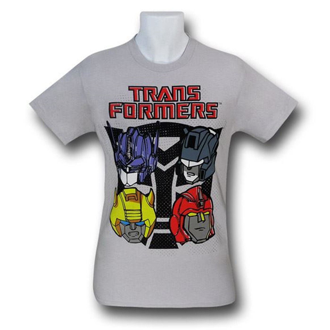 Transformers Heads and Autobot Symbol T-Shirt, Grey