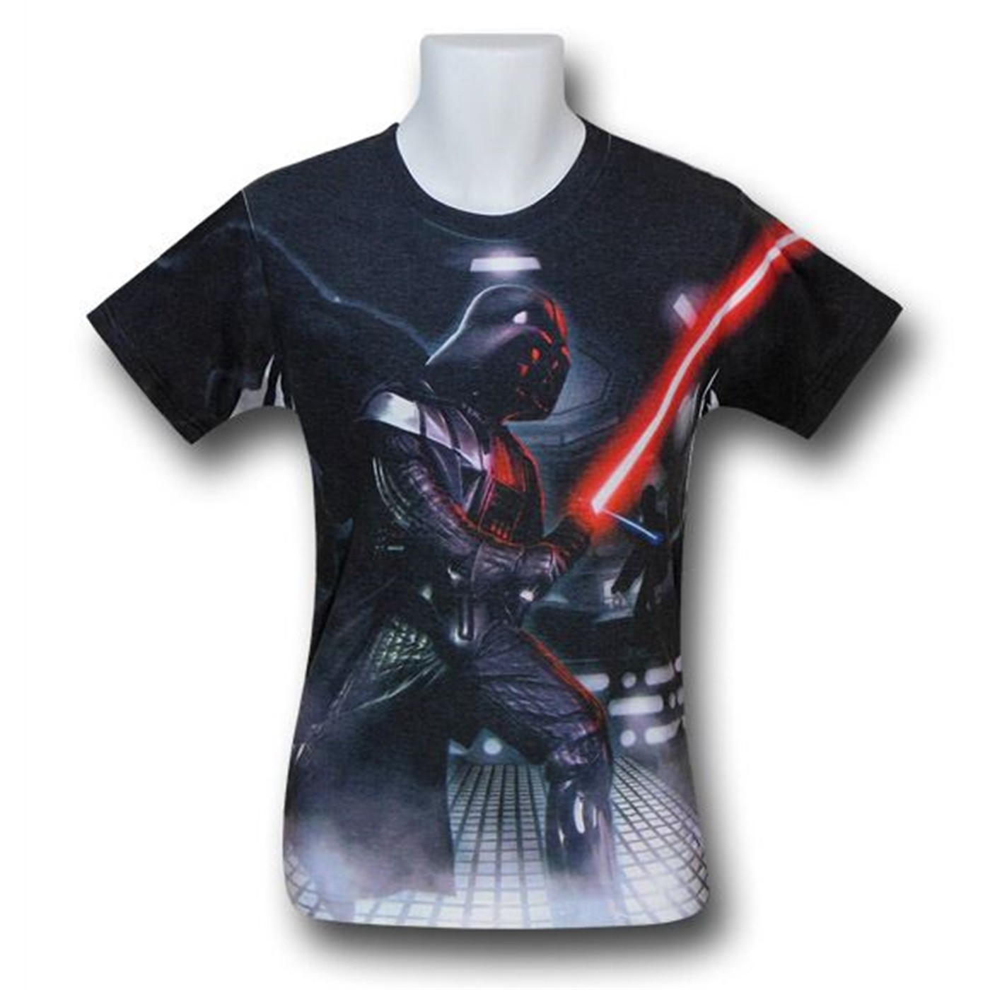 Star Wars Vader Saber Battle Sublimated T-Shirt, White