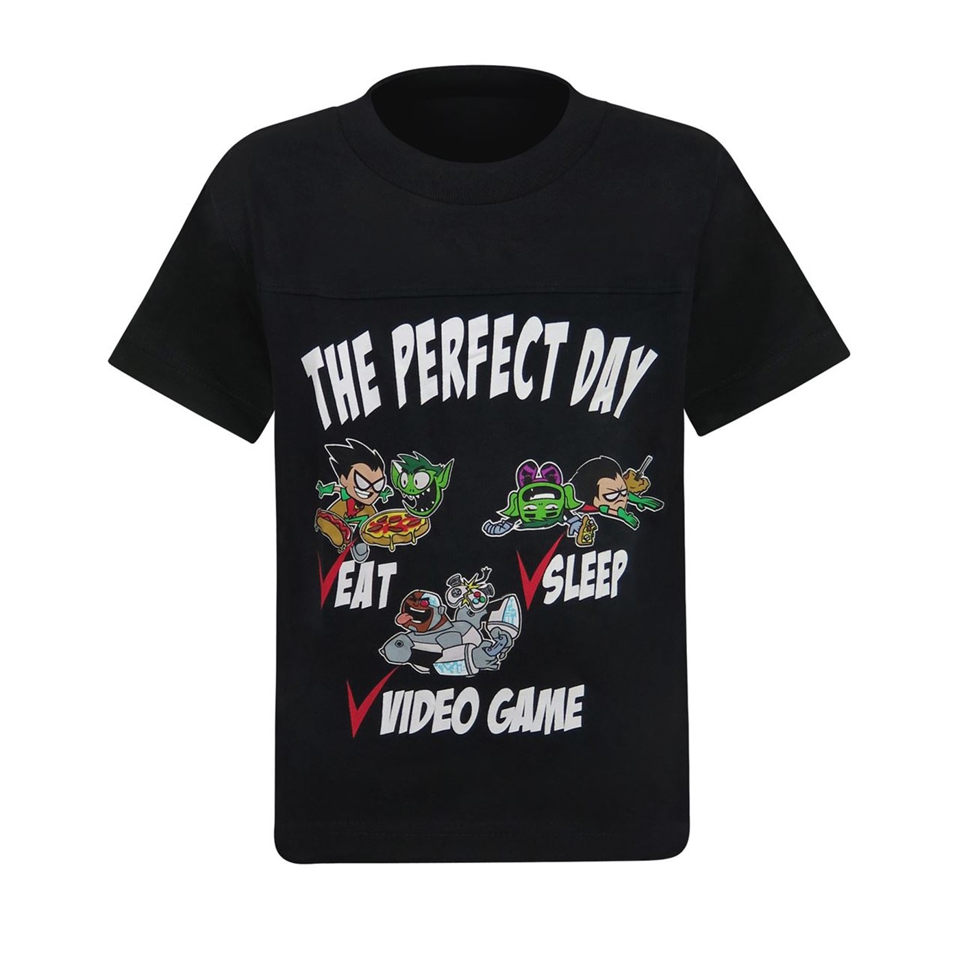 Teen Titans The Perfect Day Kids T-Shirt, Black