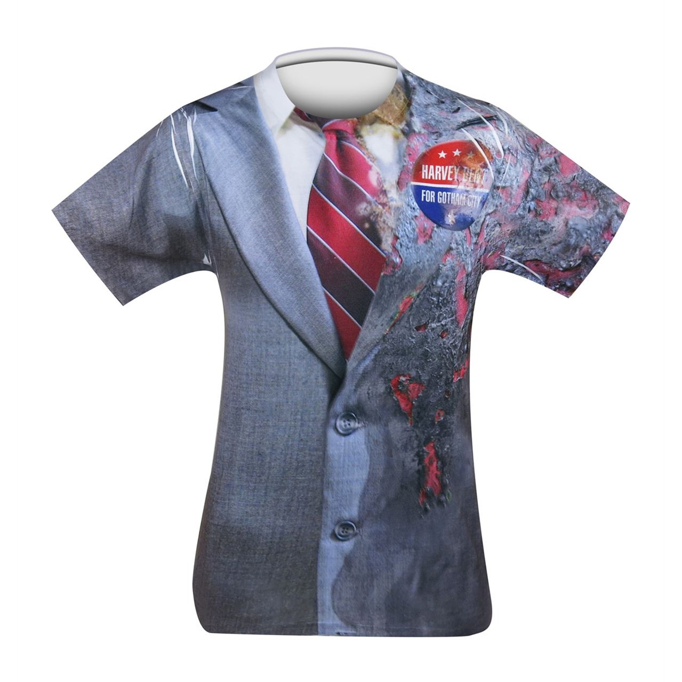 Two Face Dark Knight Costume T-Shirt, Grey