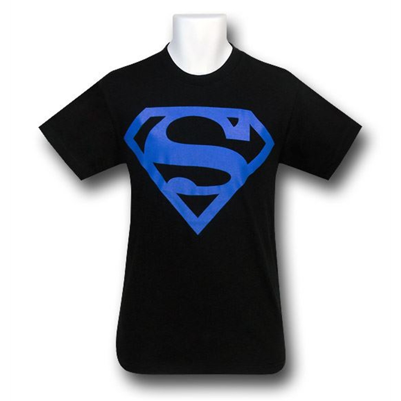 Superman Blue Symbol Black T-Shirt, Black