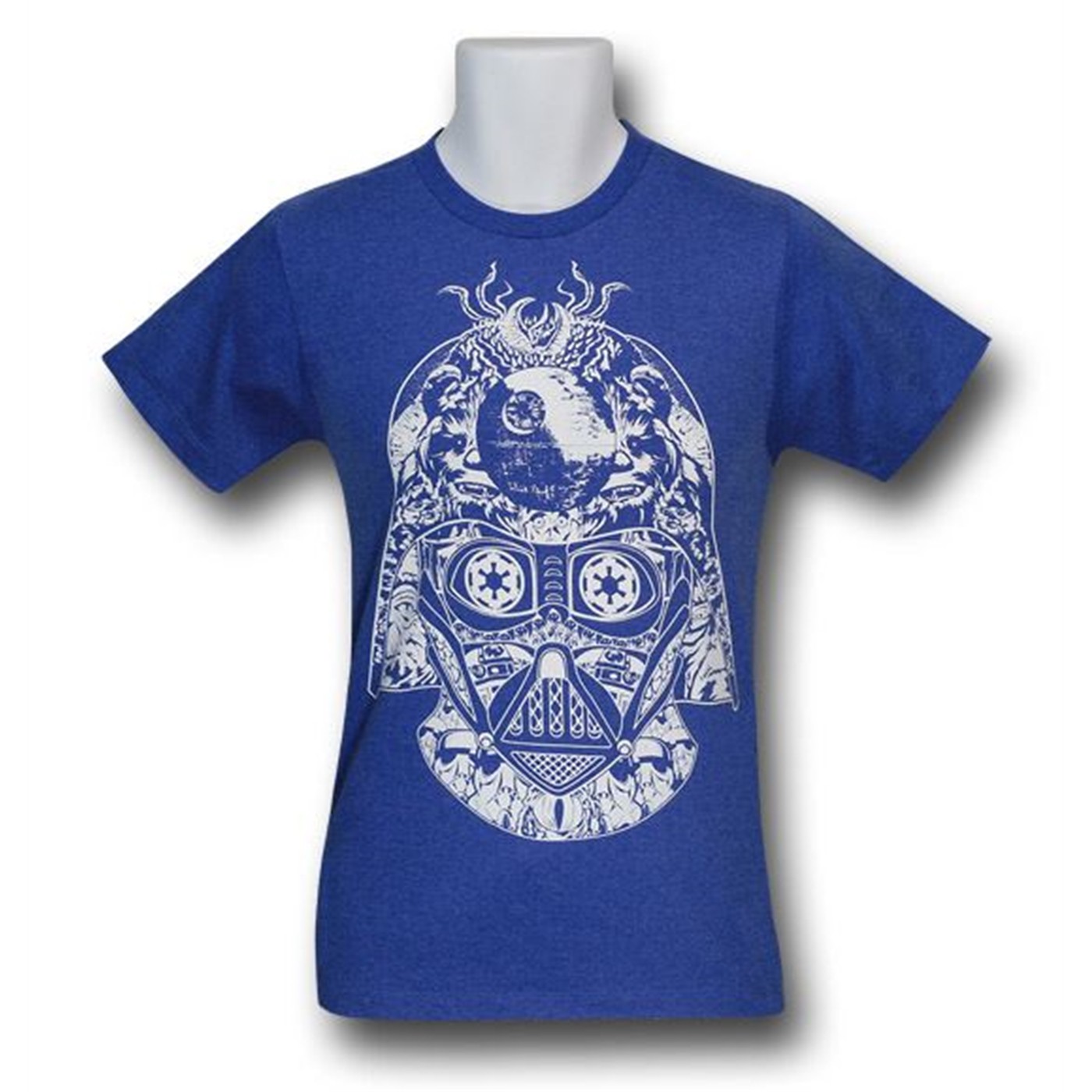 Darth Vader Helmet Collage  30 Single T-Shirt, Blue