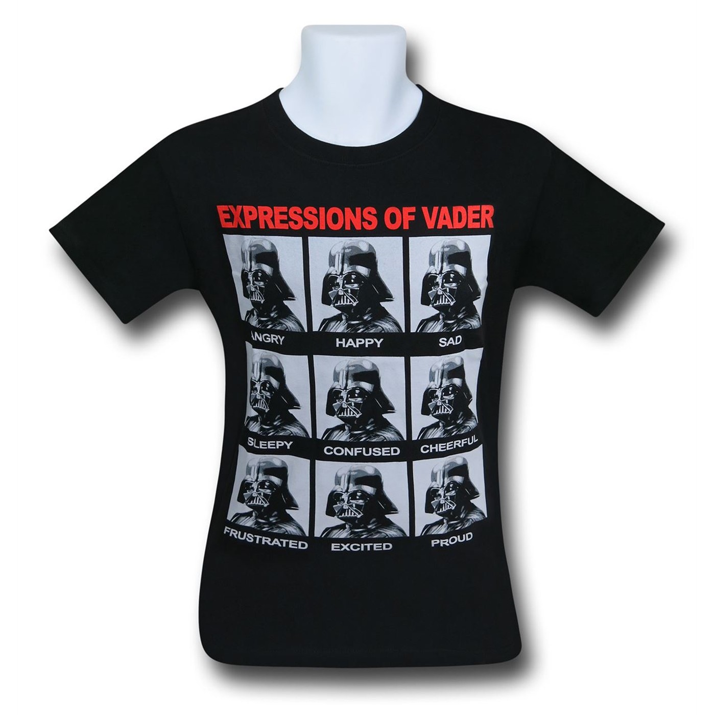 Star Wars Expressions of Vader T-Shirt, Black