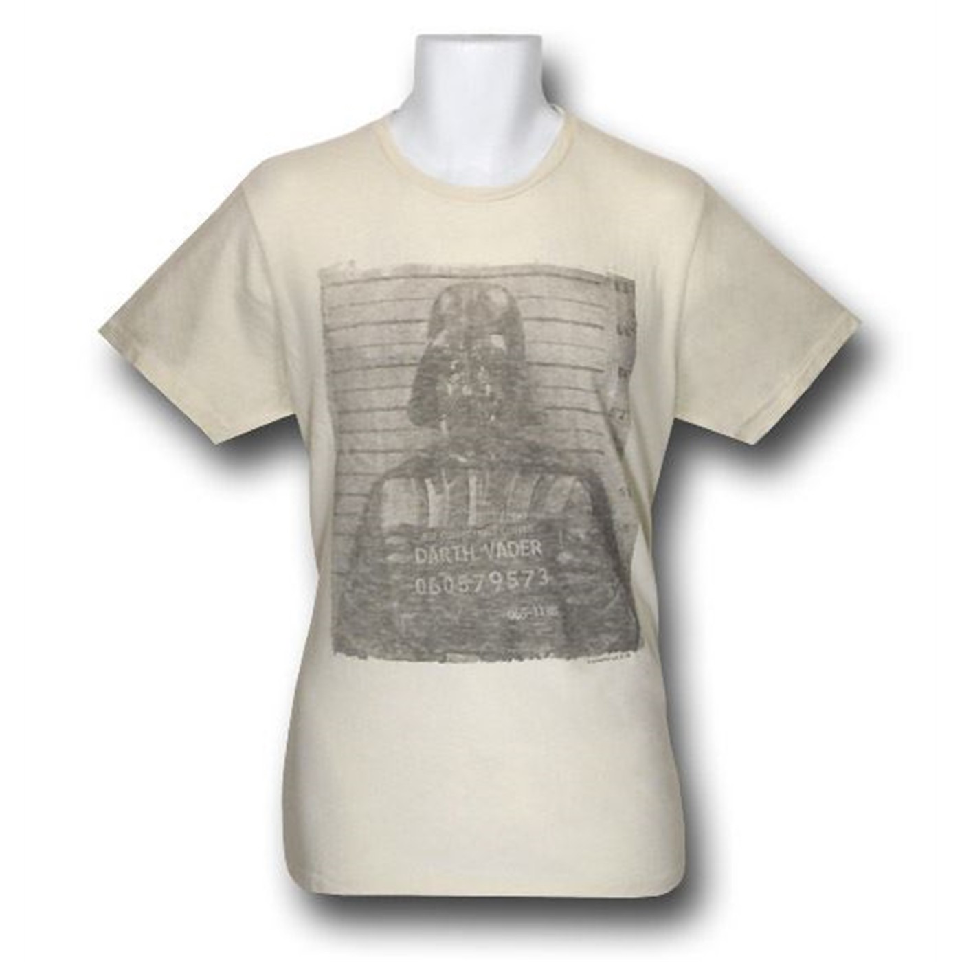 Darth Vader Mug Shot Junk Food T-Shirt, White