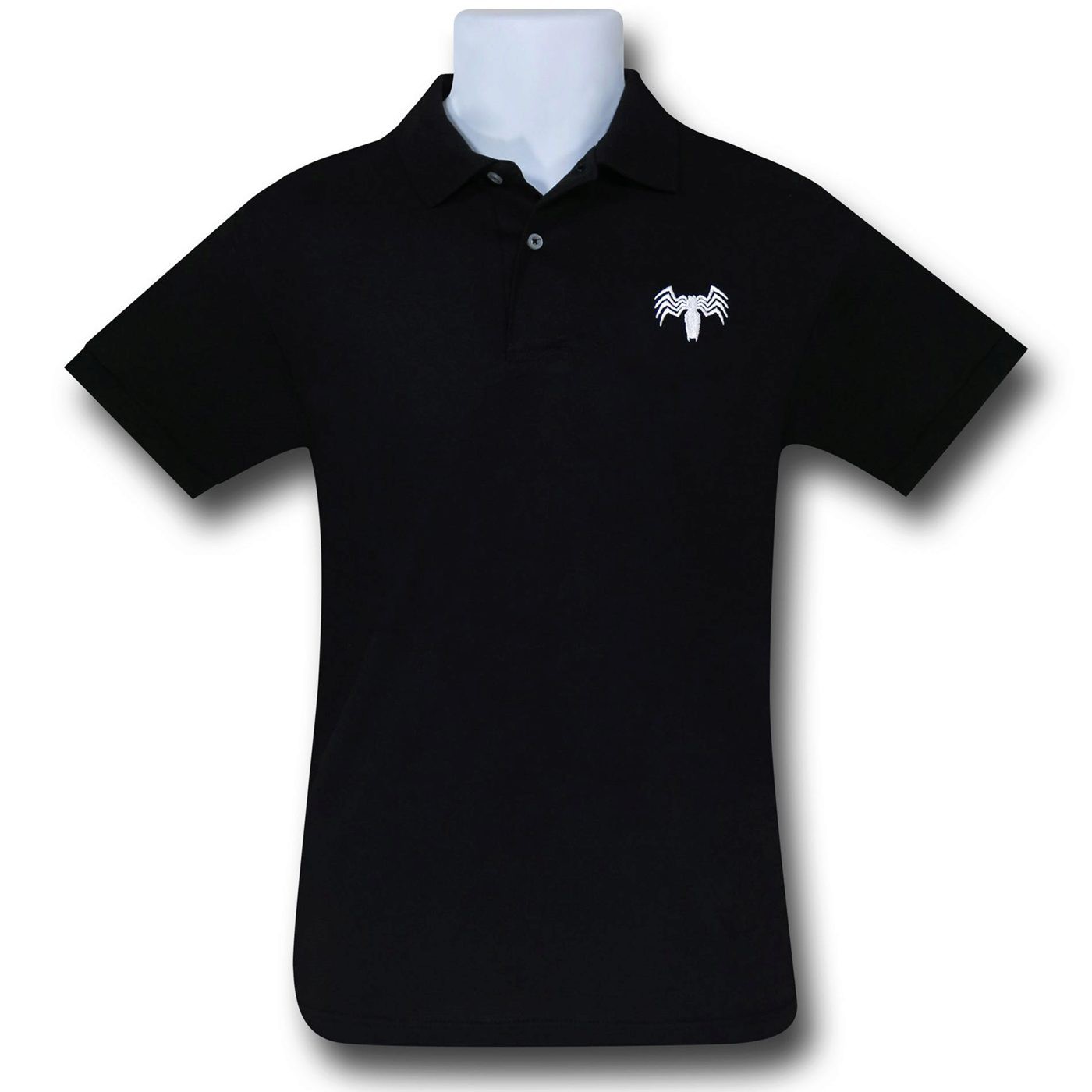 Venom Symbol Black Polo T-Shirt, Black