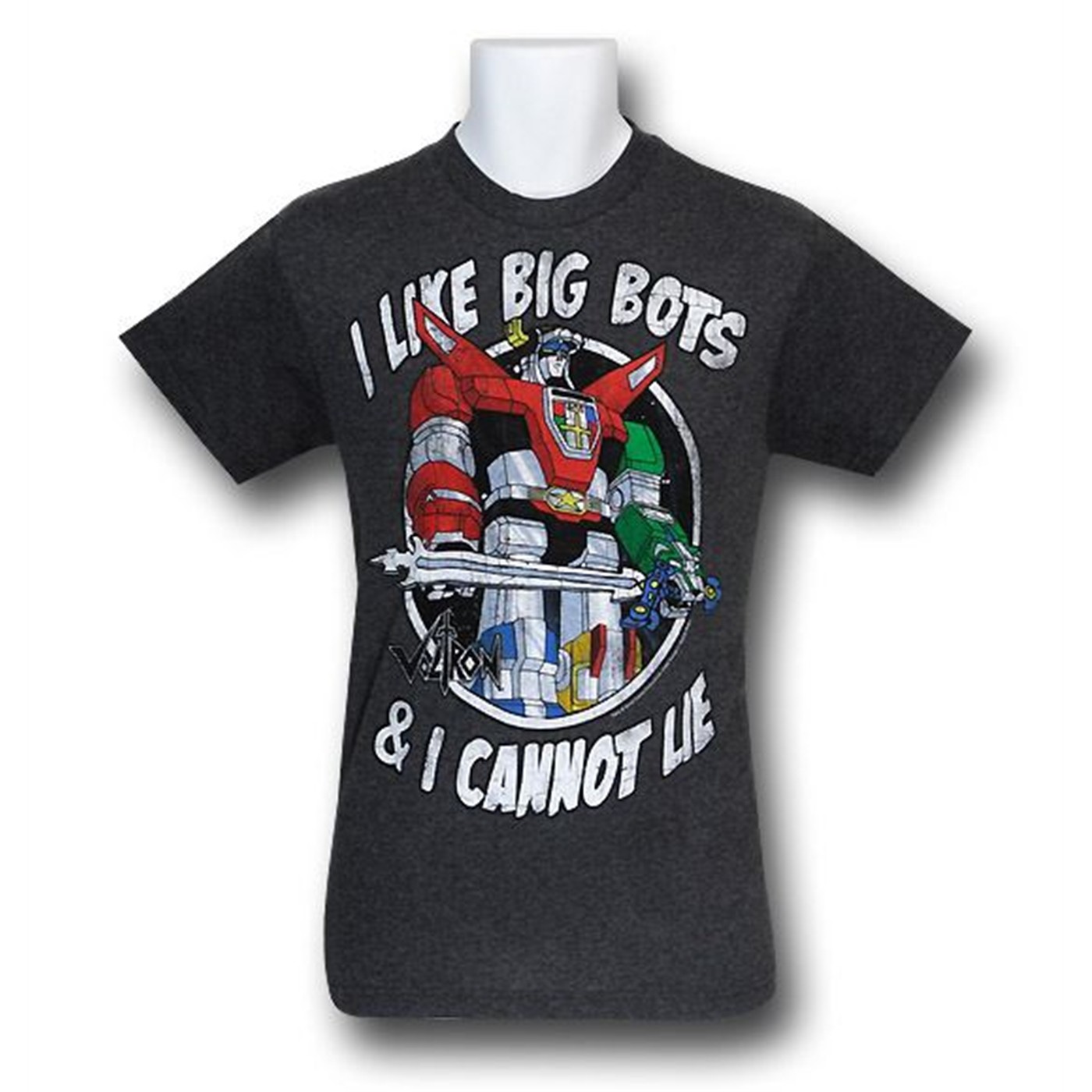 Voltron I Like Big Bots T-Shirt, Grey