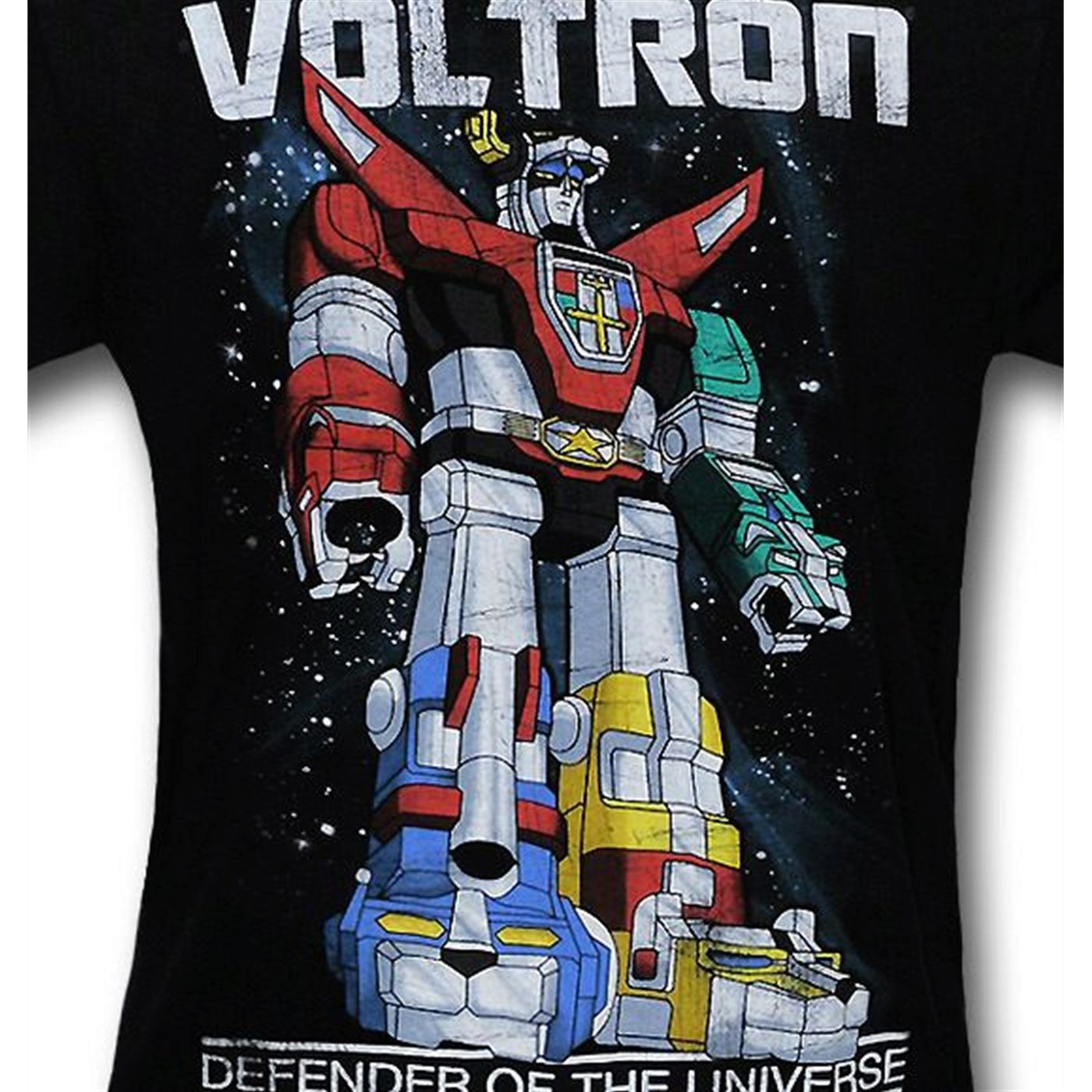 Voltron Defender of the Universe Distressed T-Shirt, Black
