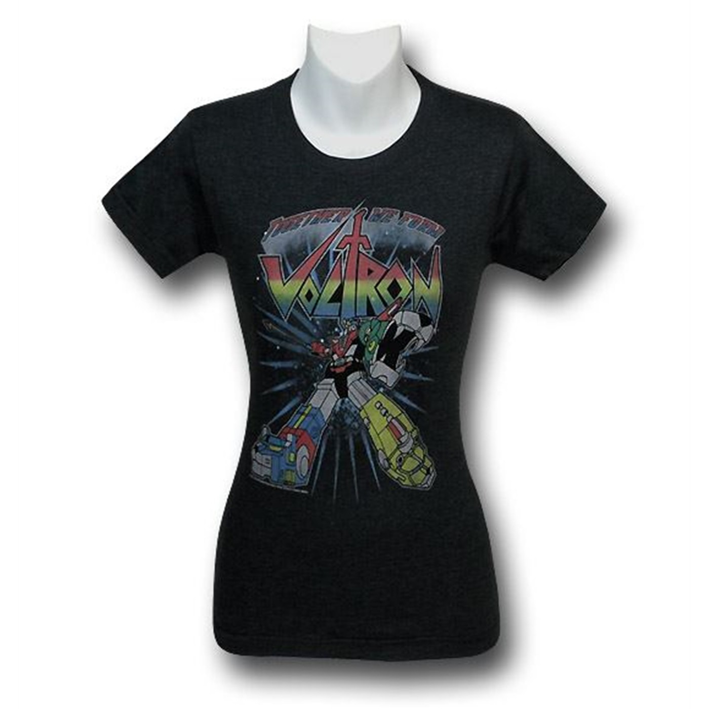 Voltron Together We Form Junior Womens T-Shirt, Grey