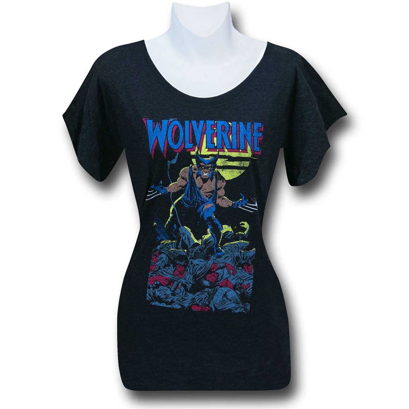 Wolverine No. 1 Tri-Blend Dolman Women's T-Shirt, Black