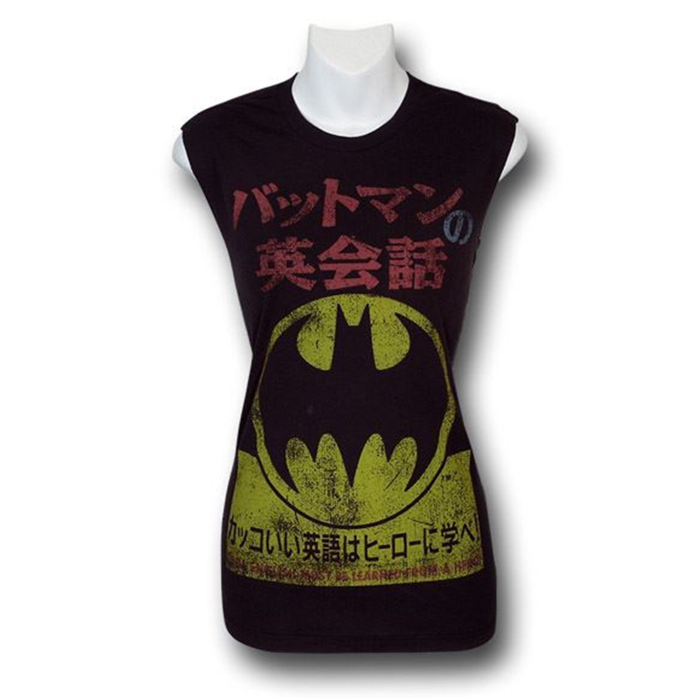 Batman Womens Cool English Trunk T-Shirt, Black