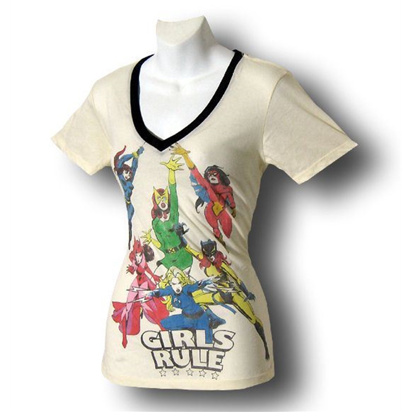 Marvel Girls Rule Womens T-Shirt, White