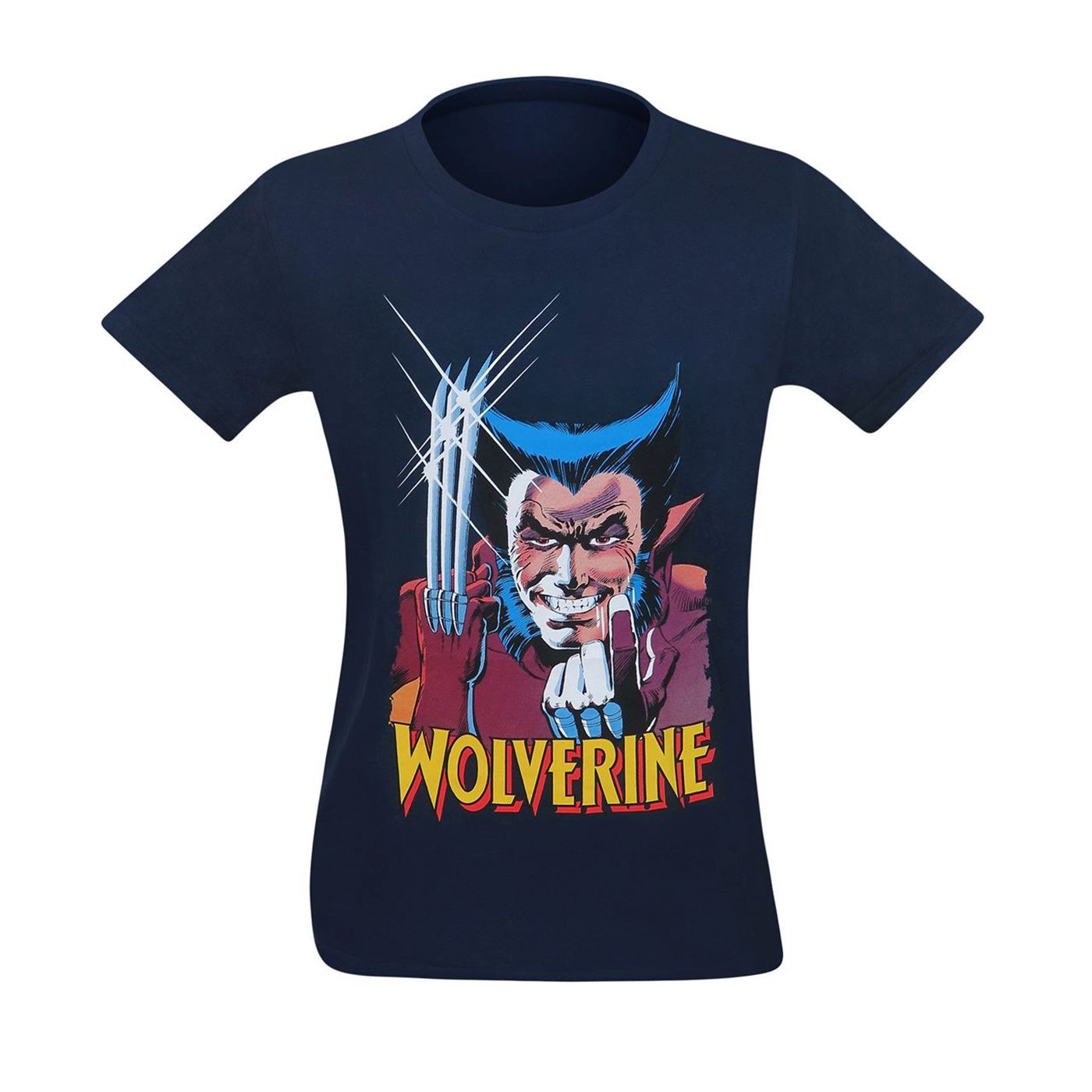 Wolverine Back and Claw Men's Navy T-Shirt, Blue