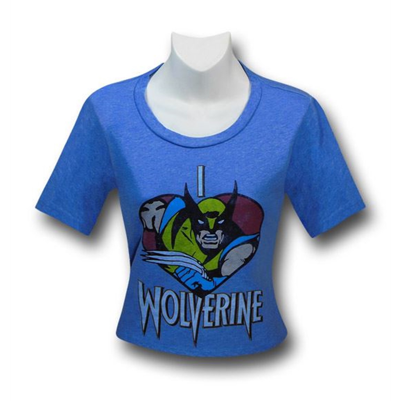 Wolverine Big Heart Women's Loose Midriff T-Shirt, Blue