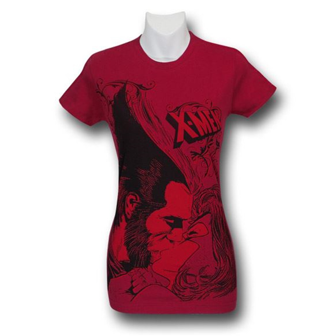Wolverine Kissing Jean Jr Womens T-Shirt, Red