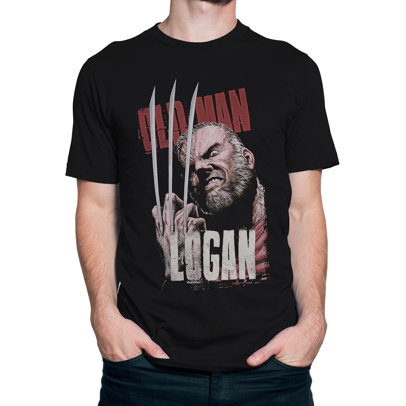 Wolverine Old Man Logan Claws Men's T-Shirt, Black